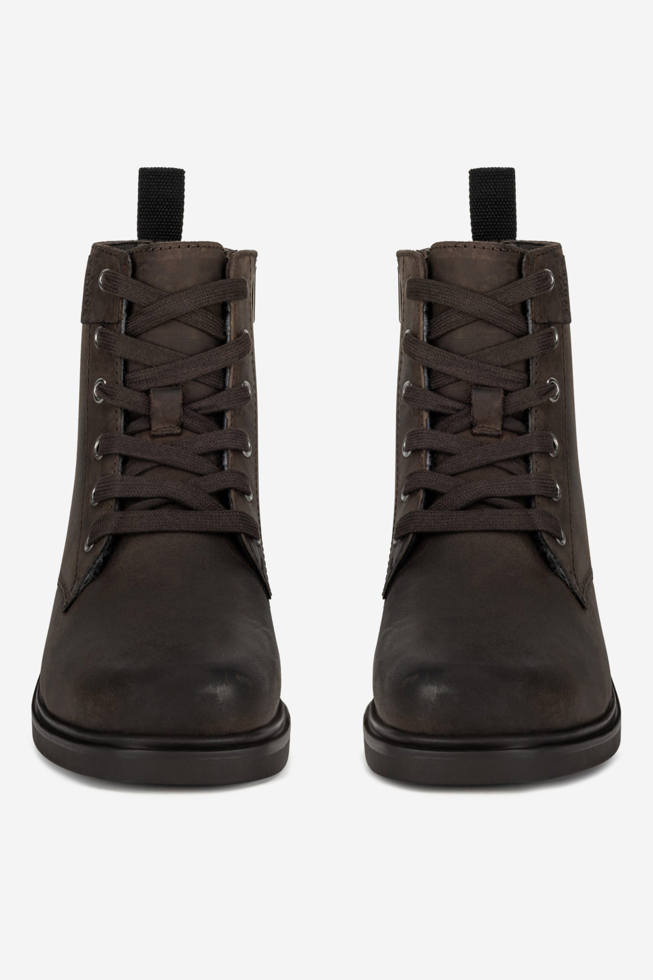 Šněrovací vyšší obuv TMAVĚ HNĚDÁ