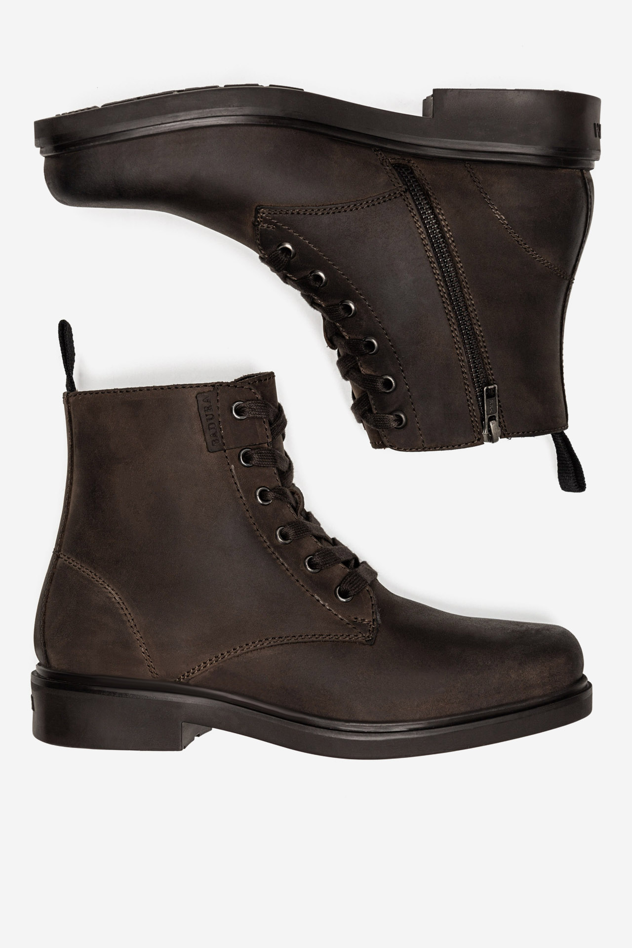 Šněrovací vyšší obuv TMAVĚ HNĚDÁ