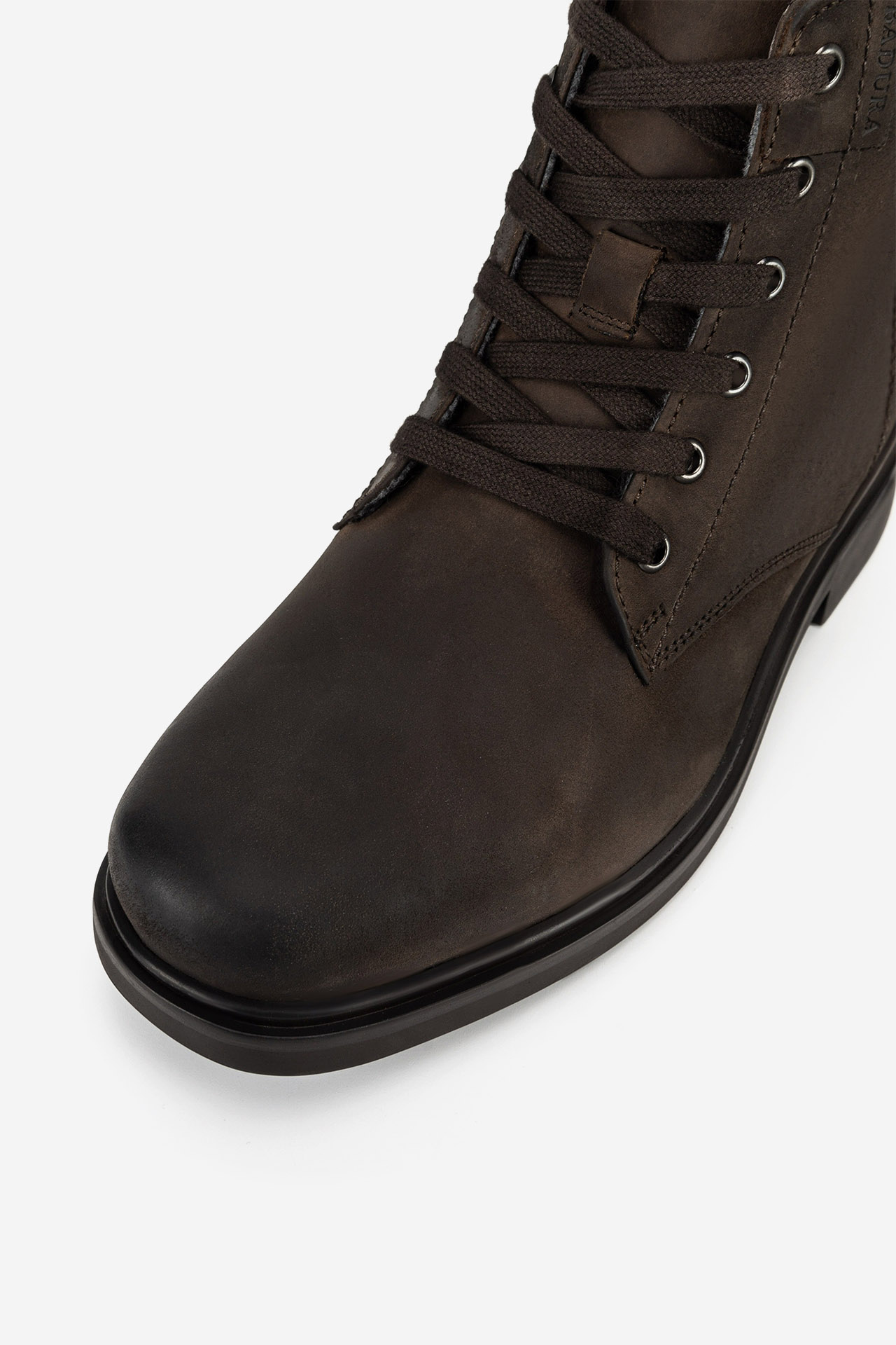 Šněrovací vyšší obuv TMAVĚ HNĚDÁ