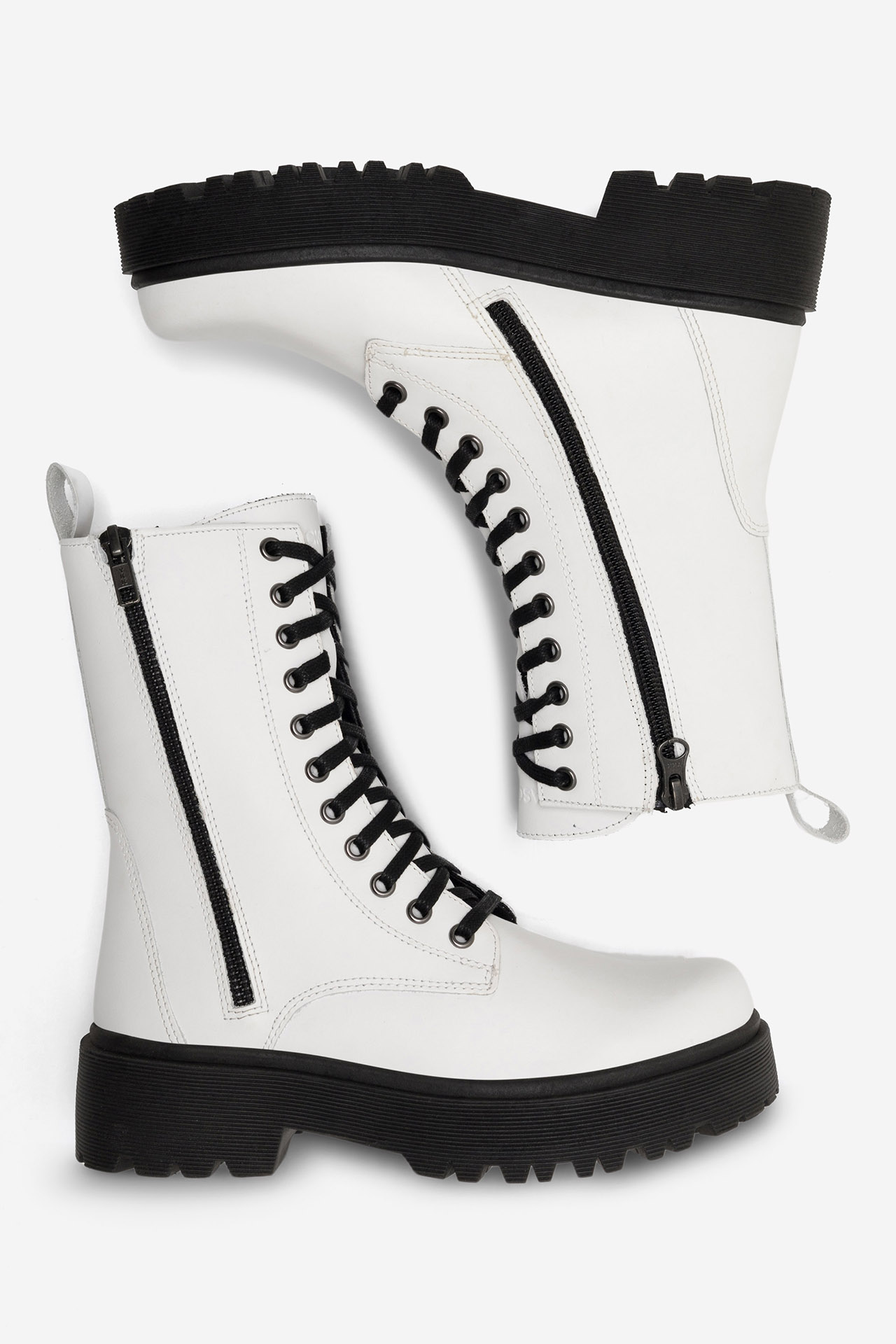 Šněrovací vyšší obuv BÍLÁ