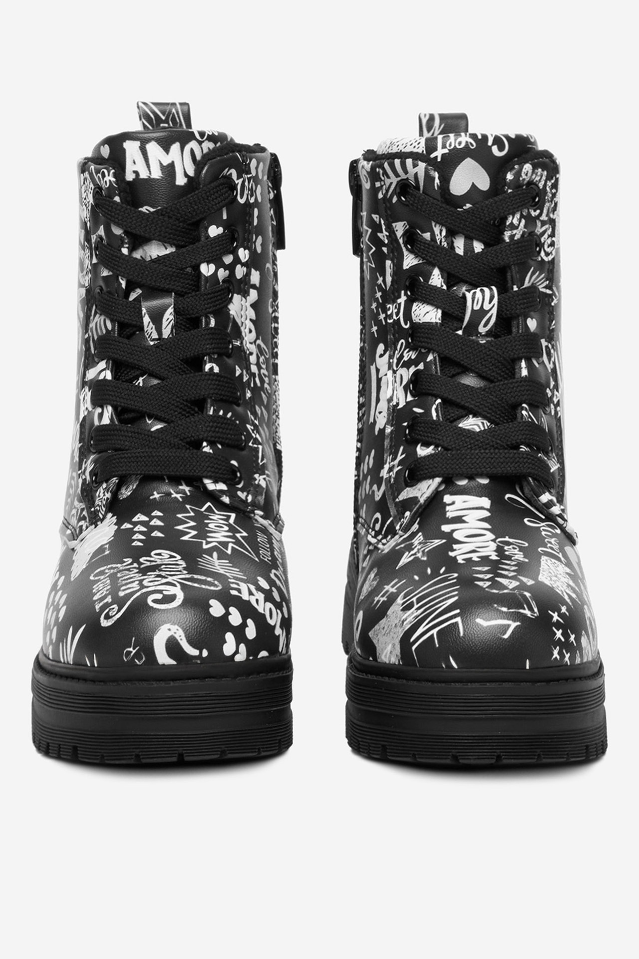 Gležnjarji z vezalkami Črna