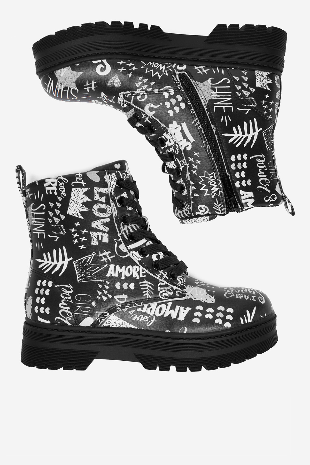 Gležnjarji z vezalkami Črna