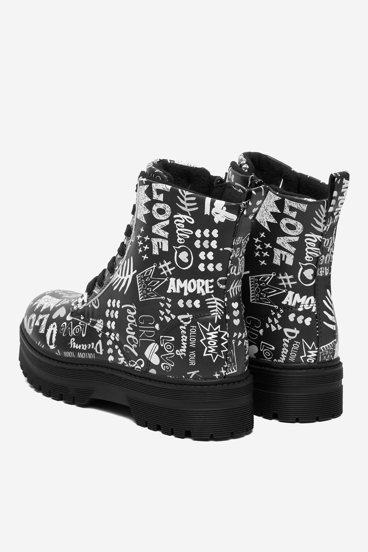 Gležnjarji z vezalkami Črna