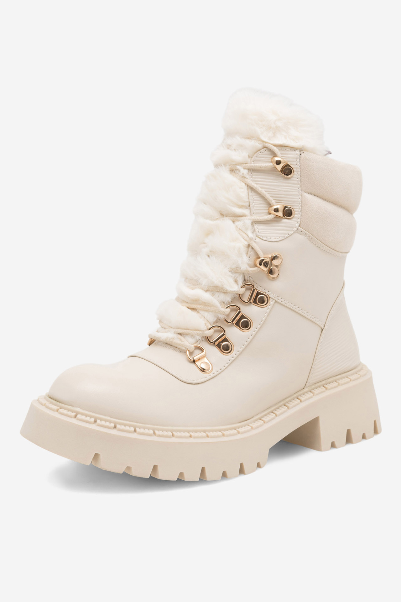 Šněrovací vyšší obuv DeeZee DIJANA WS6200-01 BÉŽOVÁ