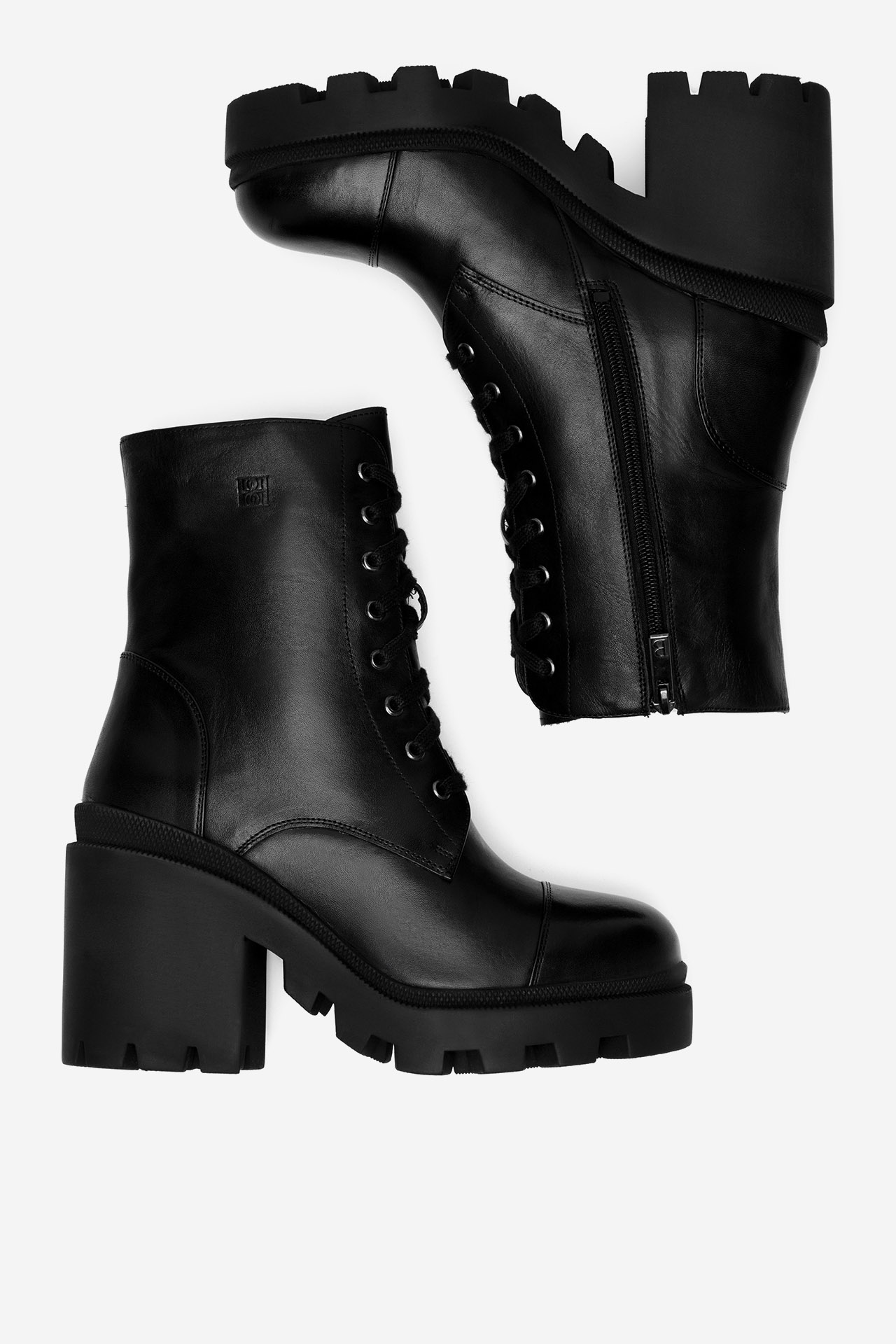 Šněrovací vyšší obuv ČERNÁ