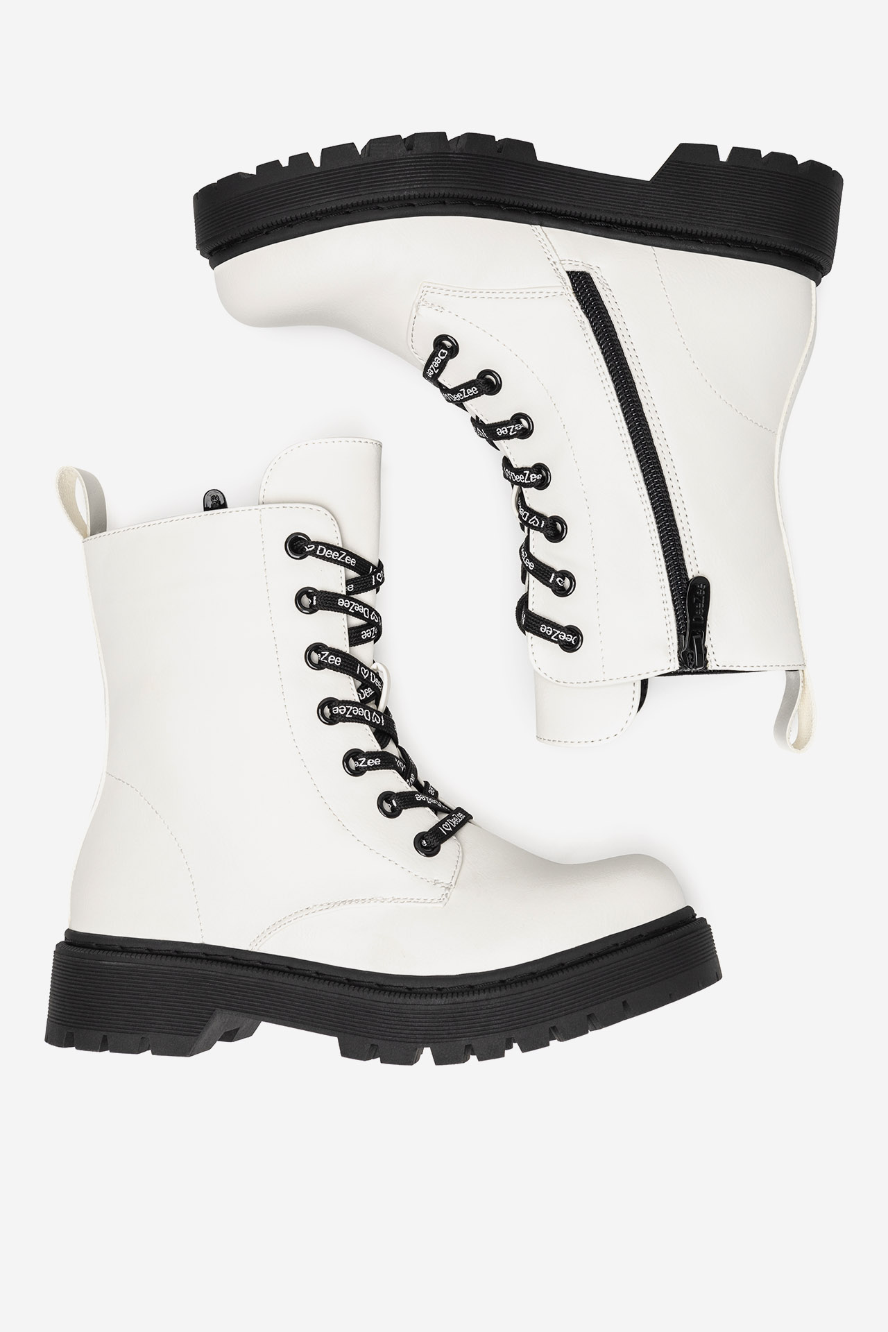 Gležnjarji z vezalkami Bela