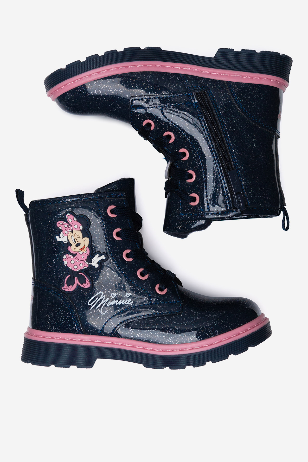 Šněrovací vyšší obuv TMAVĚ MODRÁ