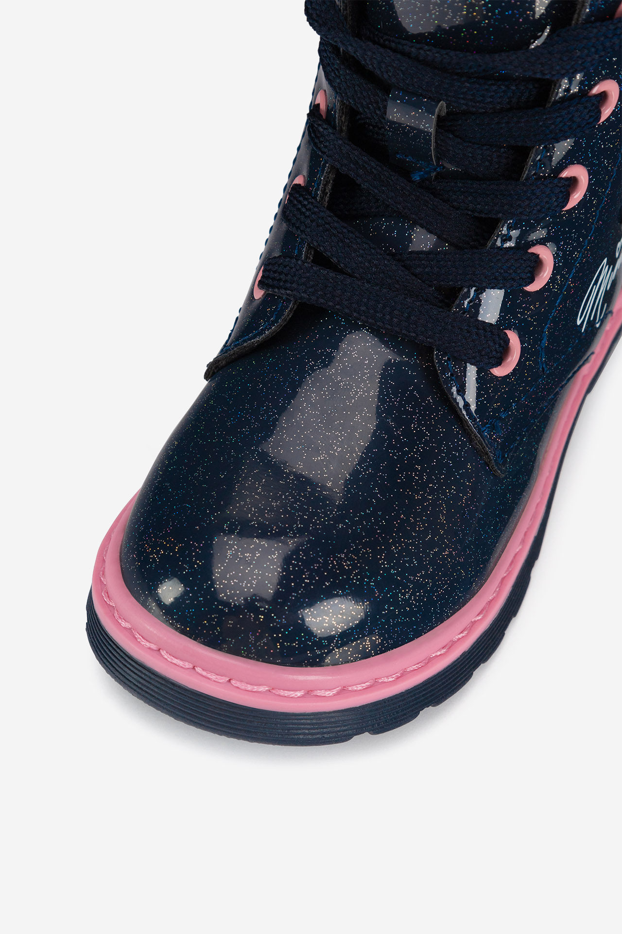 Šněrovací vyšší obuv TMAVĚ MODRÁ