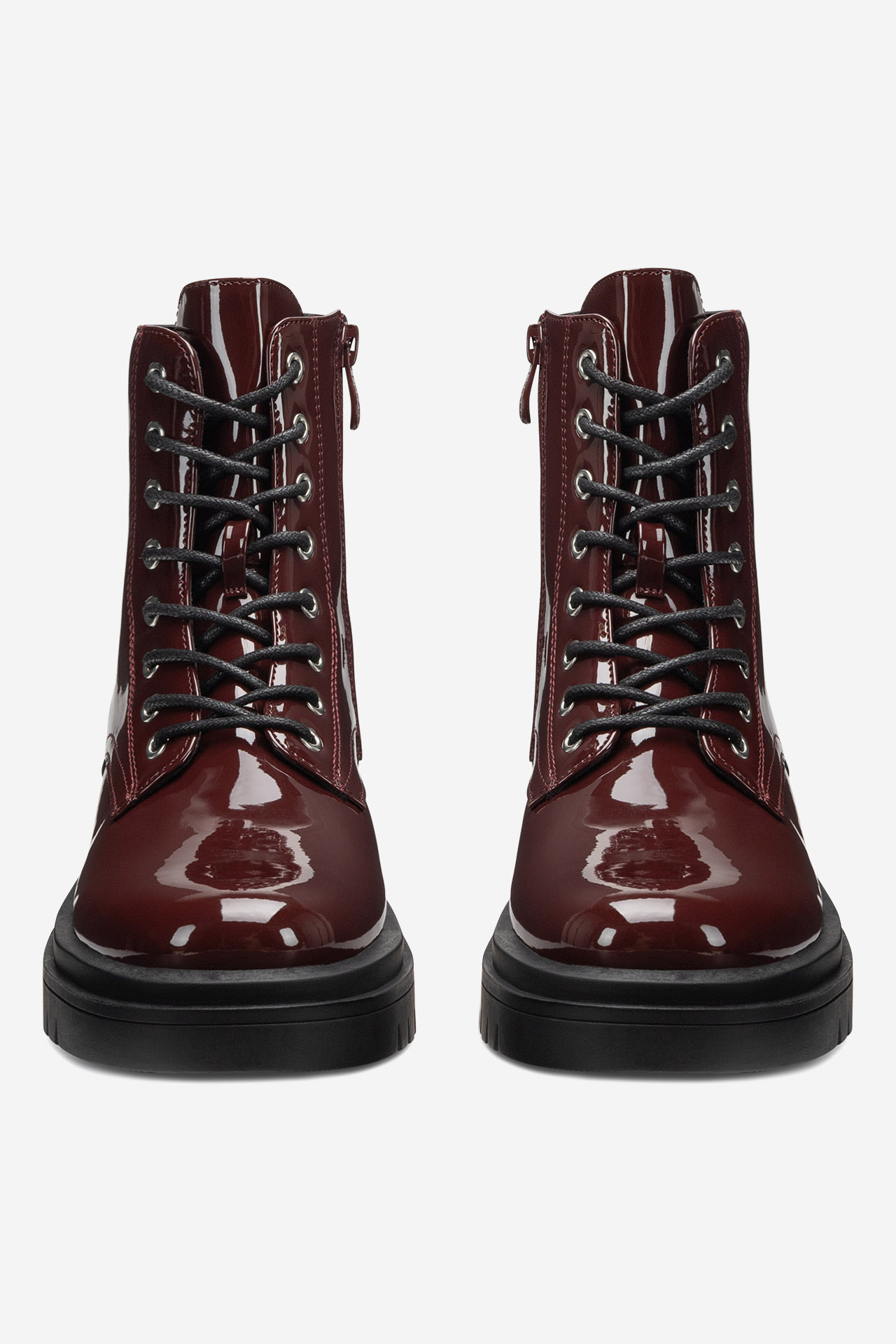 Gležnjarji z vezalkami Bordo rdeča