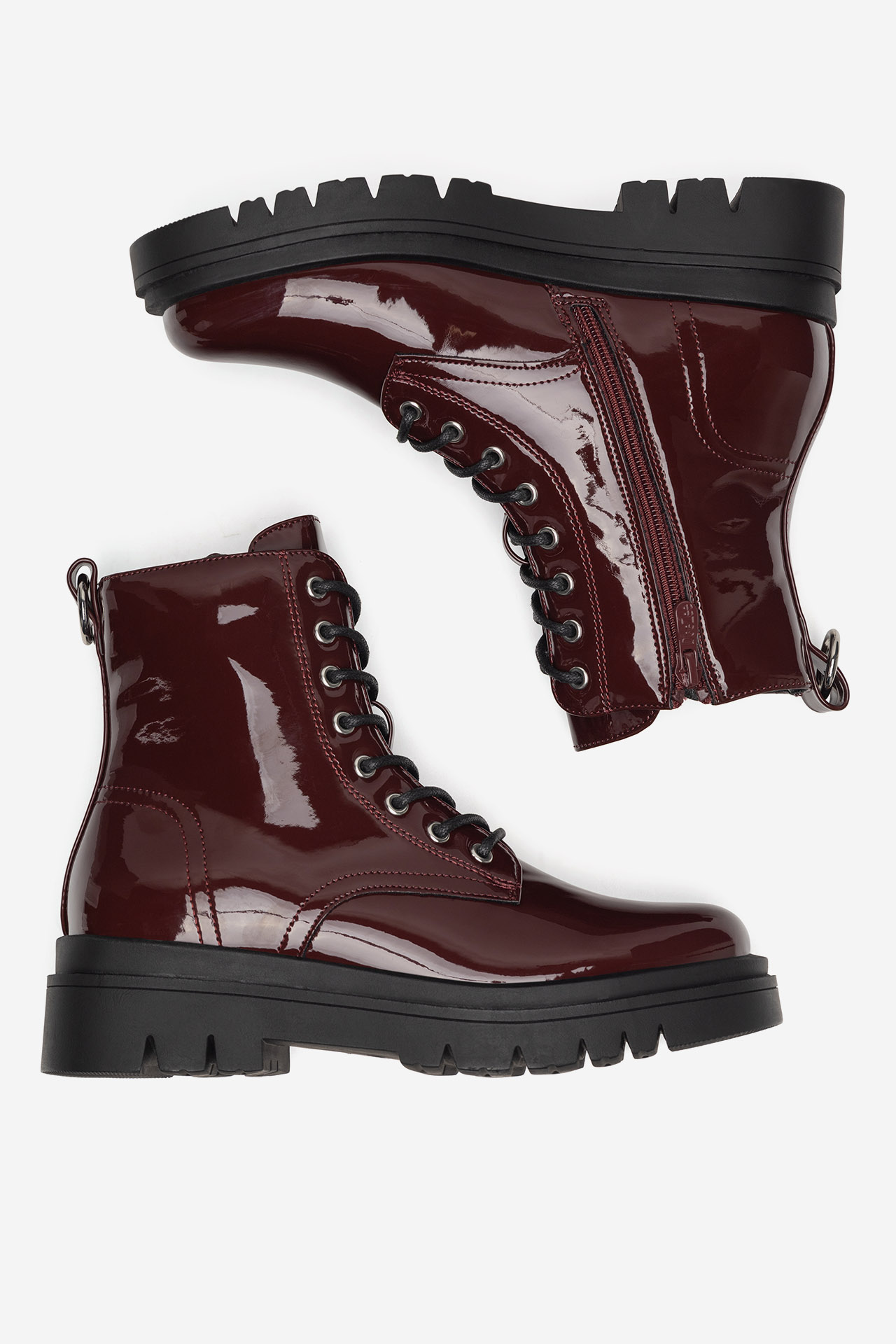 Gležnjarji z vezalkami Bordo rdeča