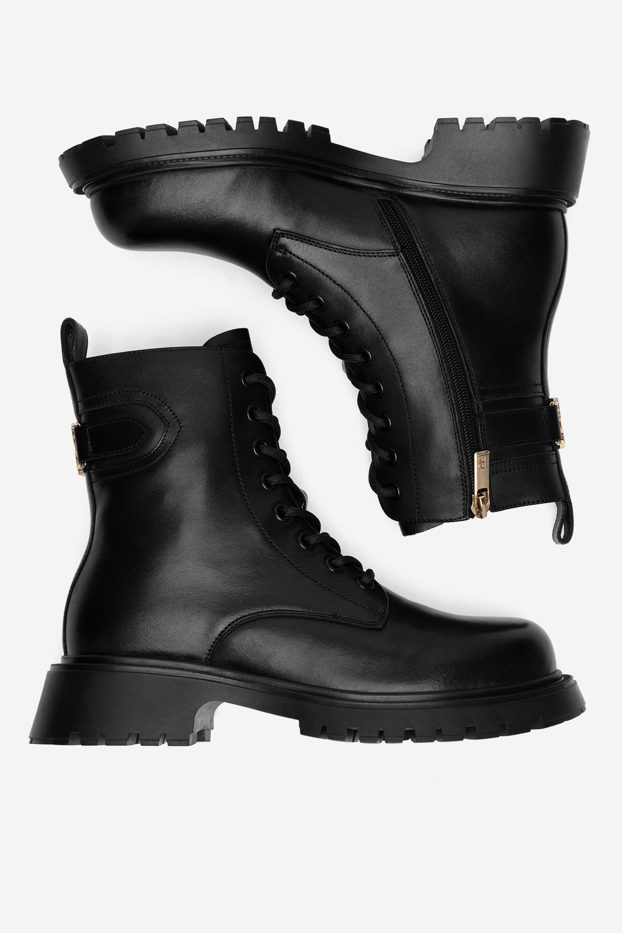 Šněrovací vyšší obuv ČERNÁ