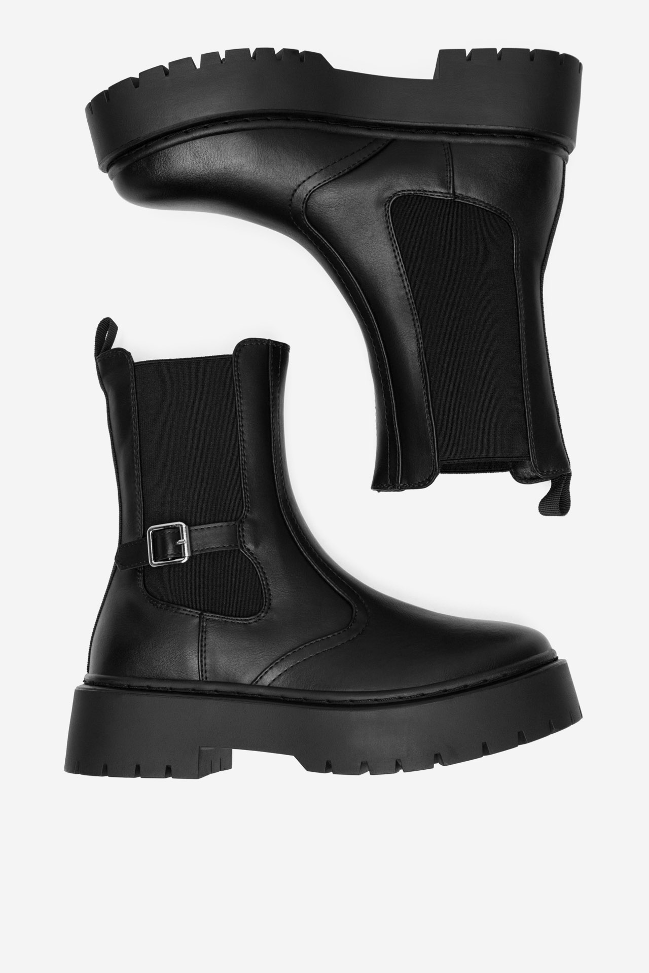 Členková obuv s elastickým prvkom Čierna