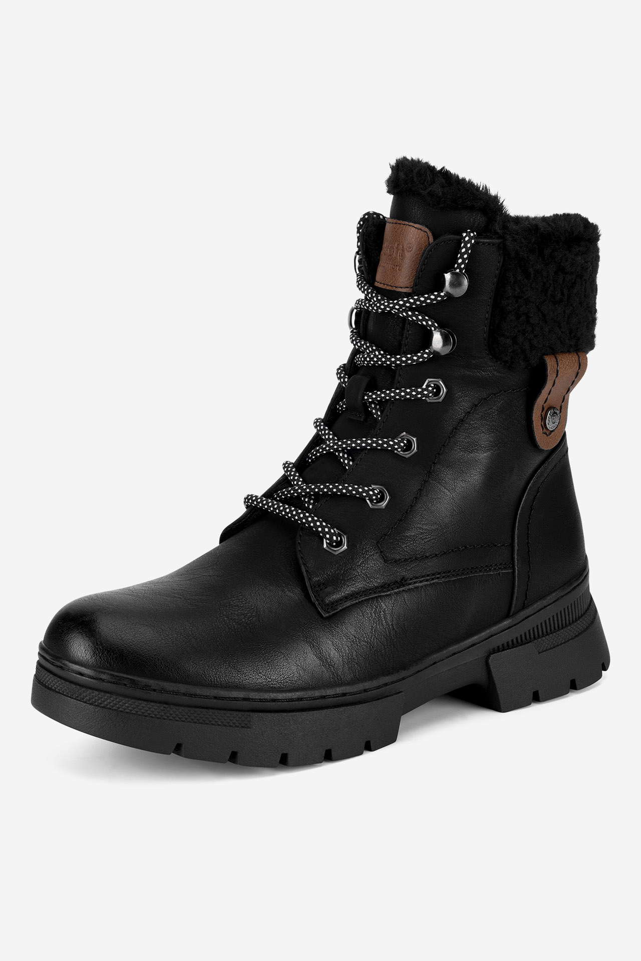 Šněrovací vyšší obuv ČERNÁ