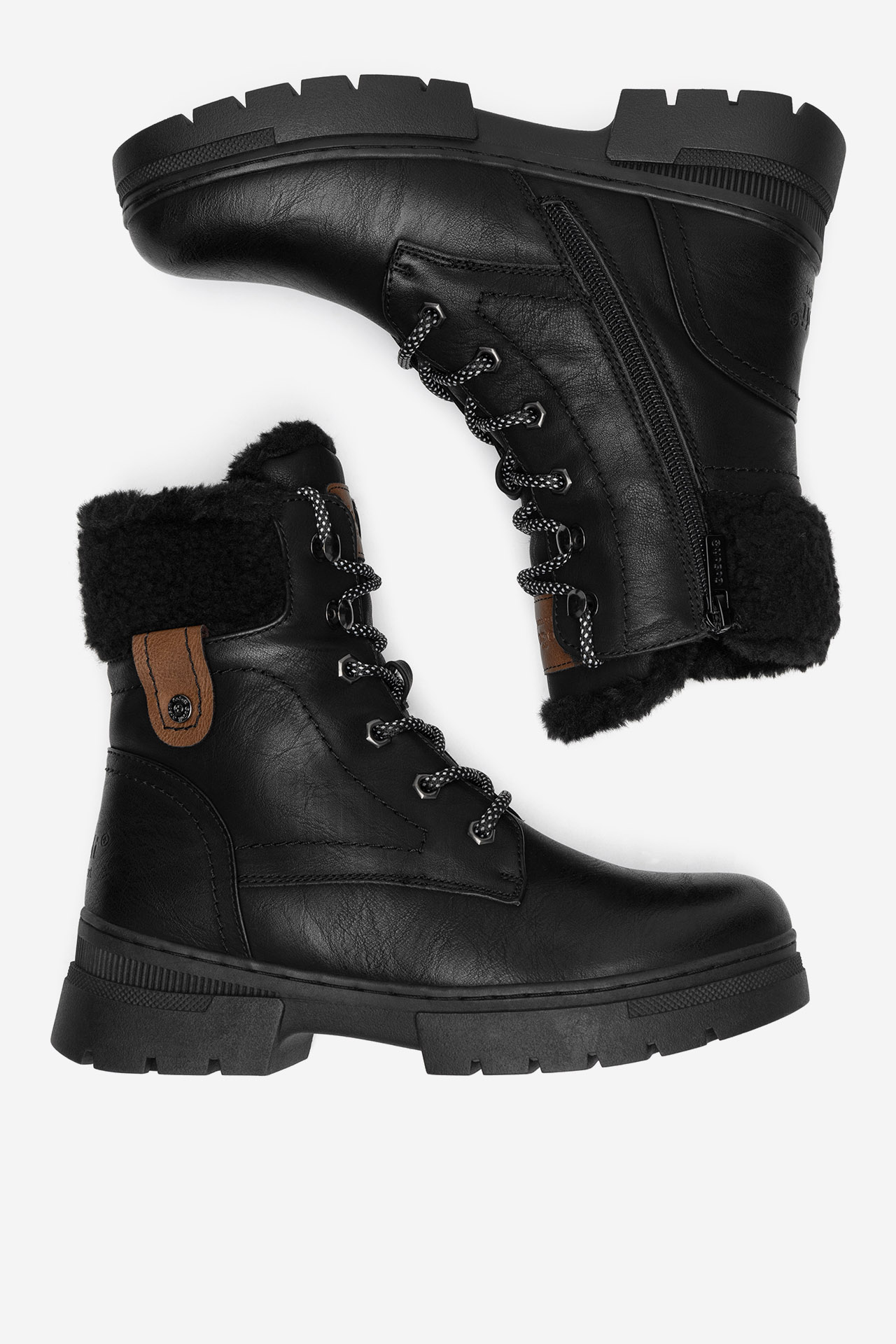 Šněrovací vyšší obuv ČERNÁ