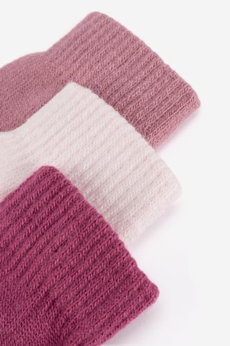 Dětské rukavice Nelli Blu 7K6-001-AW24 (3-PACK) Růžová