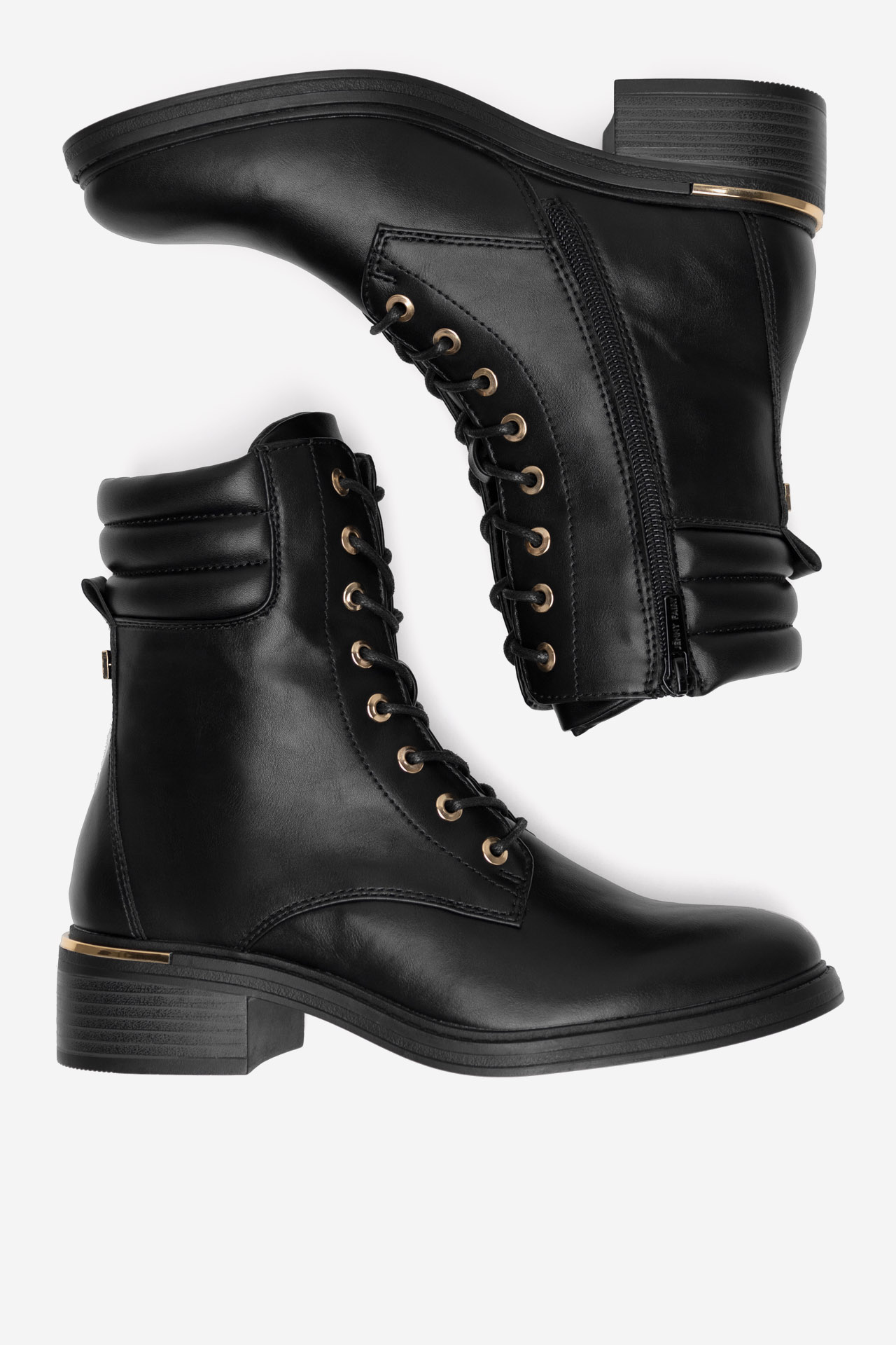 Šněrovací vyšší obuv ČERNÁ