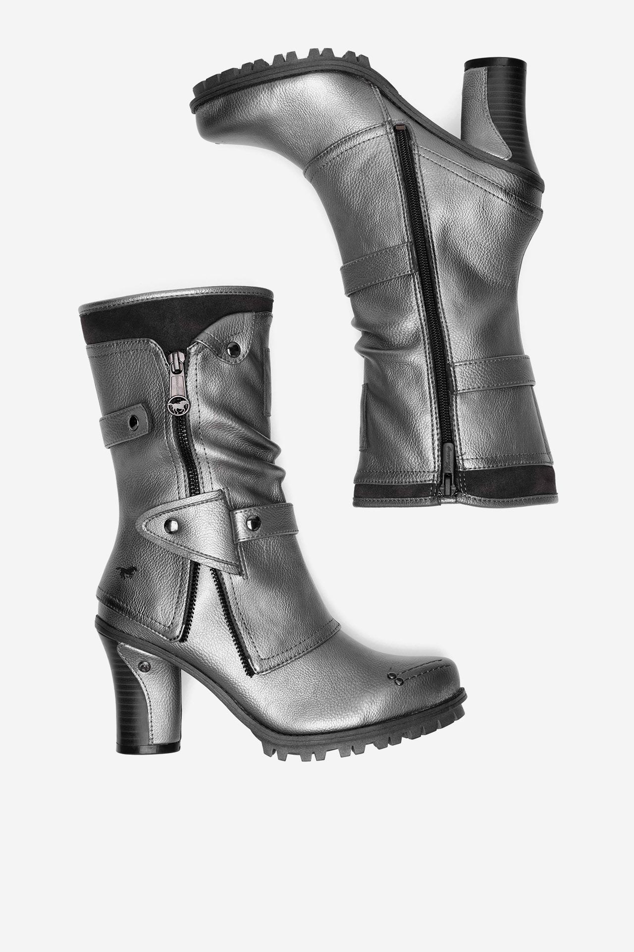 Škornji Temno srebrno