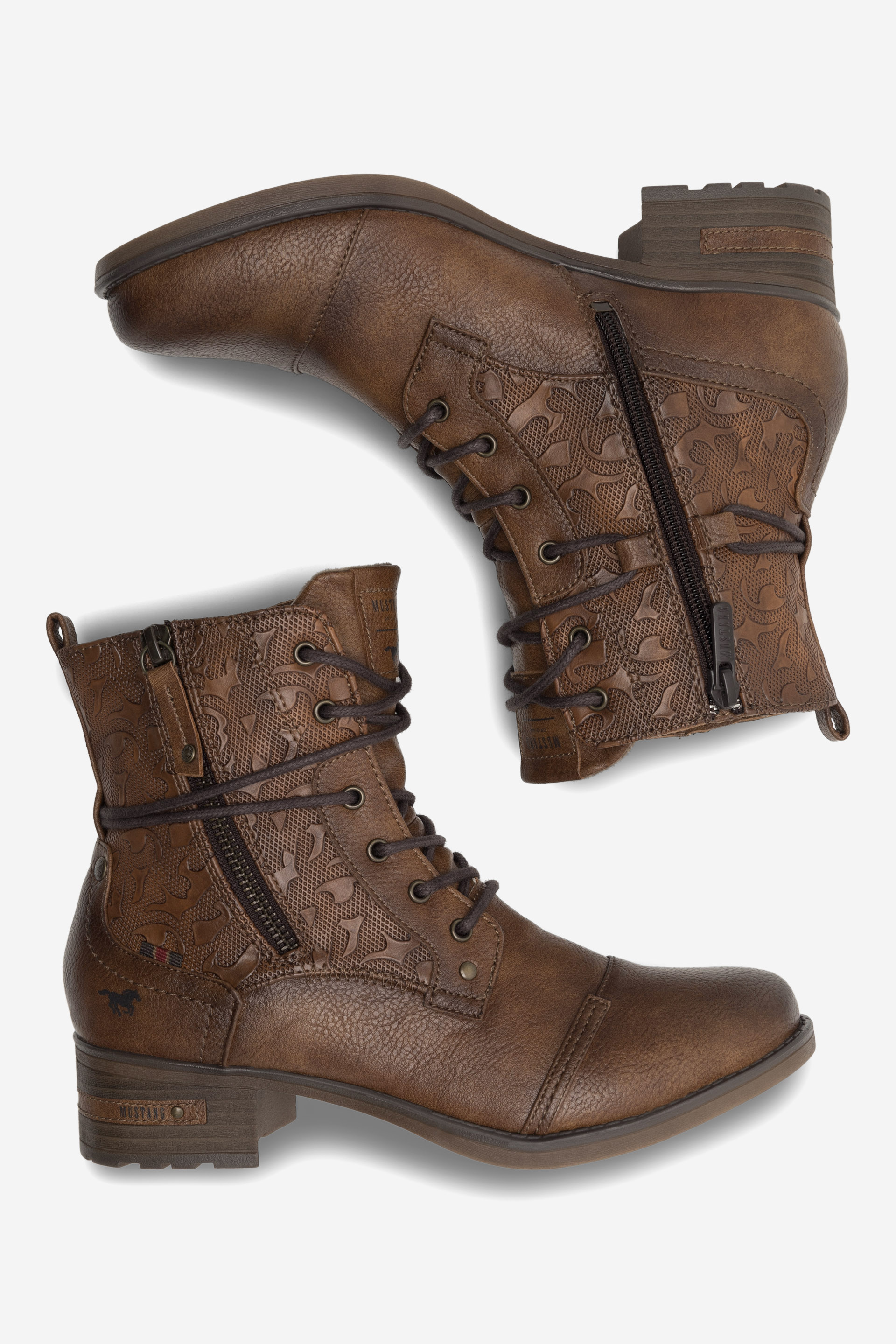 Gležnjarji z vezalkami Rjava