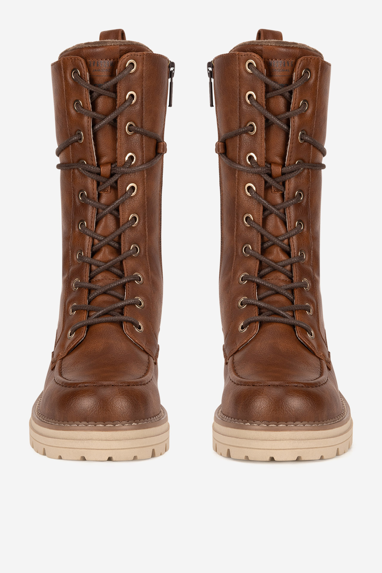 Gležnjarji z vezalkami Rjava