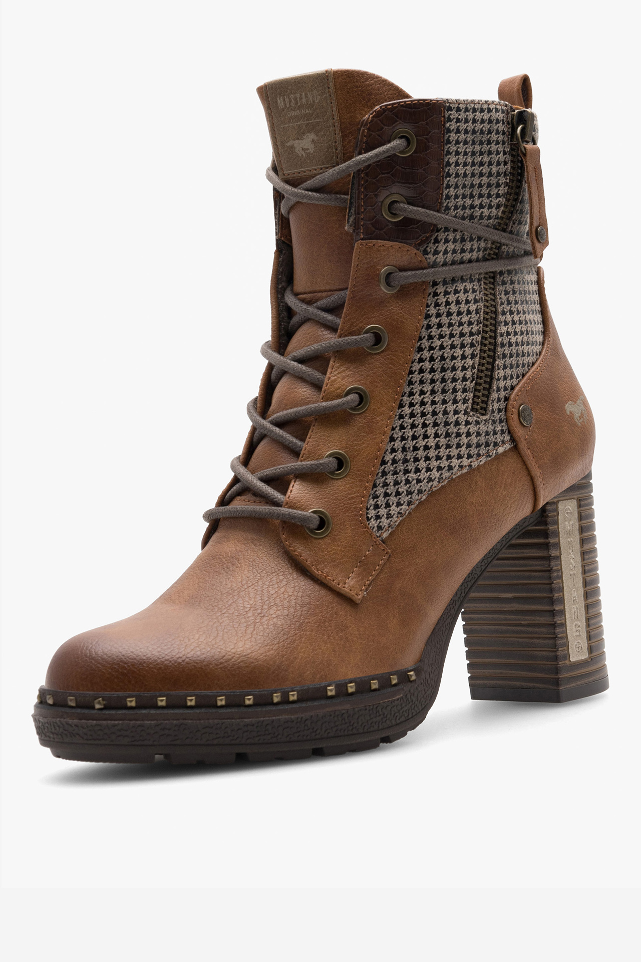 Šněrovací vyšší obuv HNĚDÁ