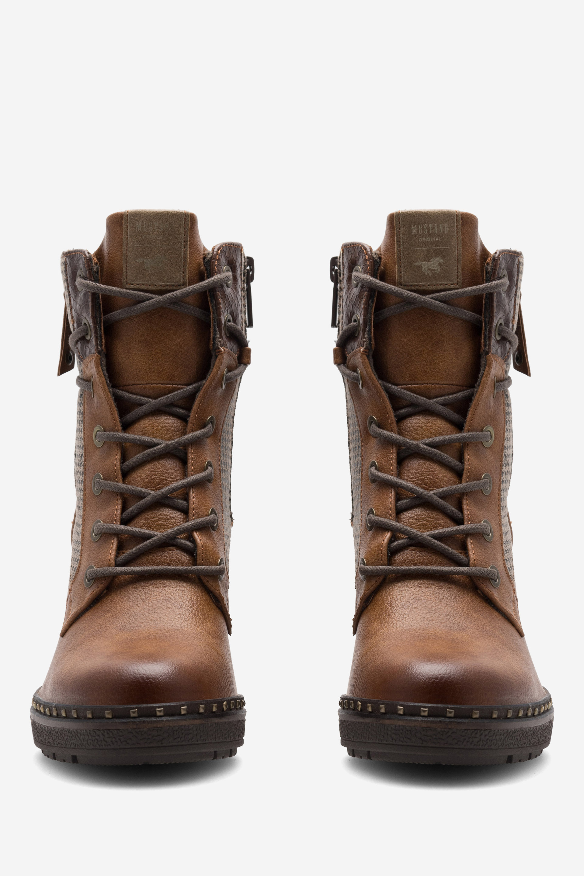 Šněrovací vyšší obuv HNĚDÁ