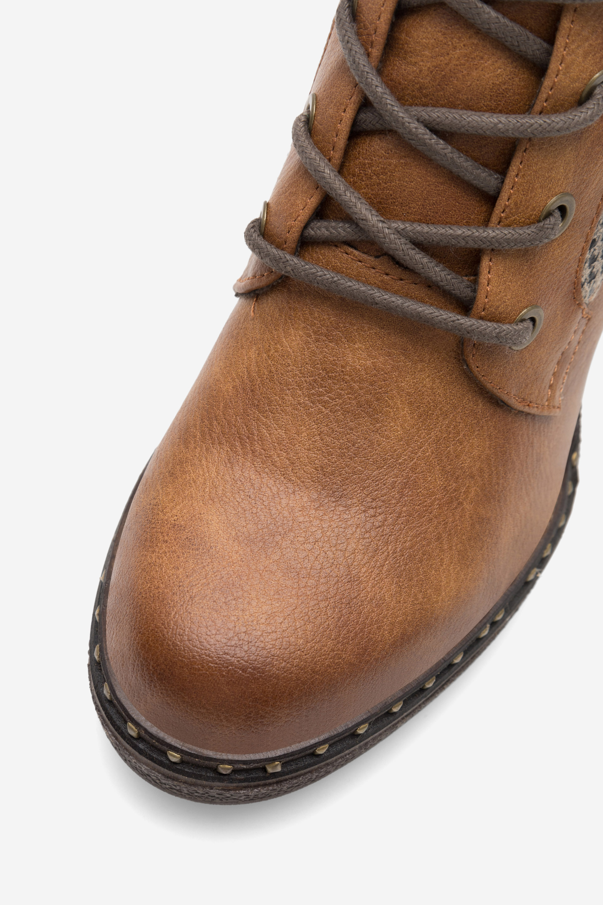 Šněrovací vyšší obuv HNĚDÁ