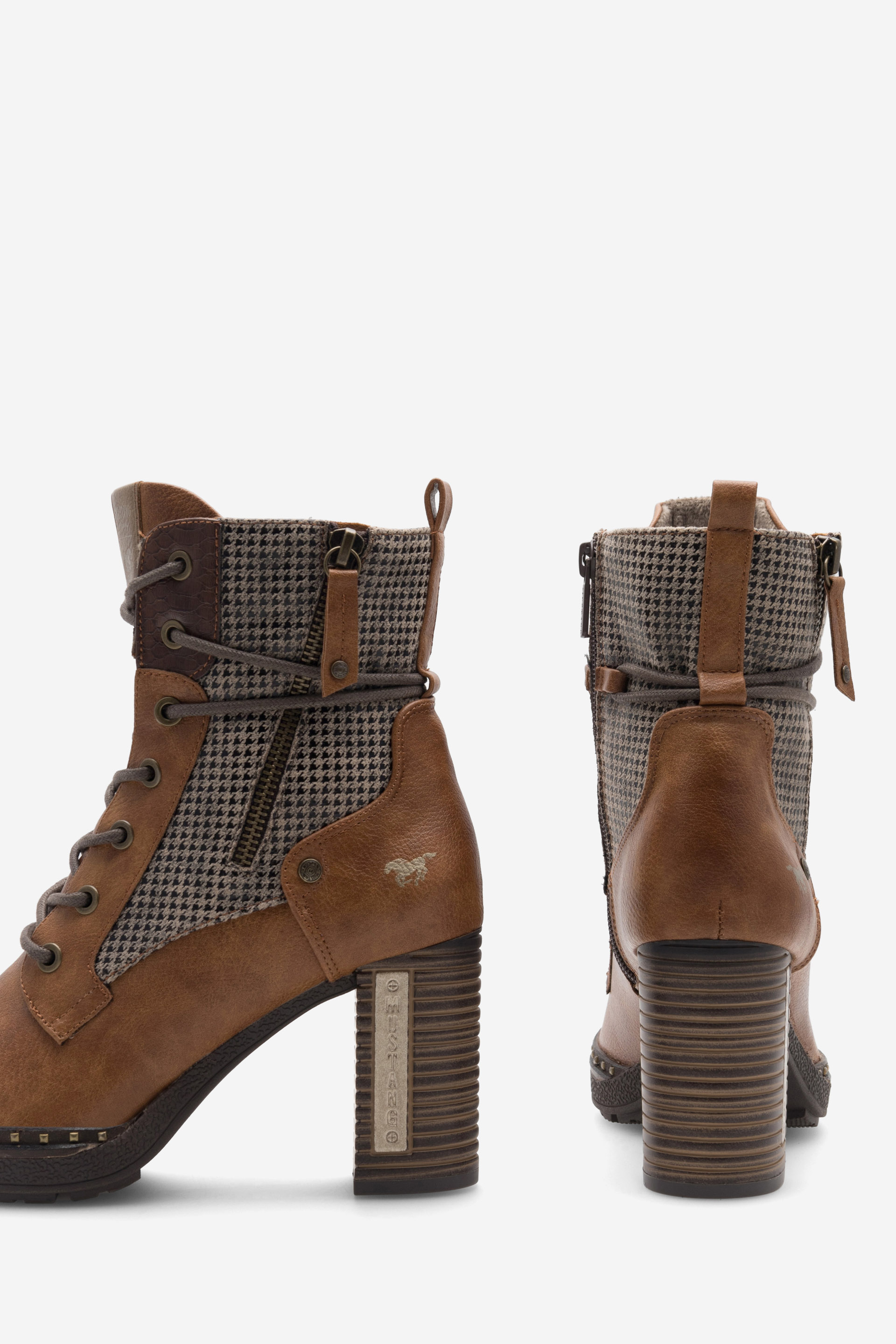 Šněrovací vyšší obuv HNĚDÁ