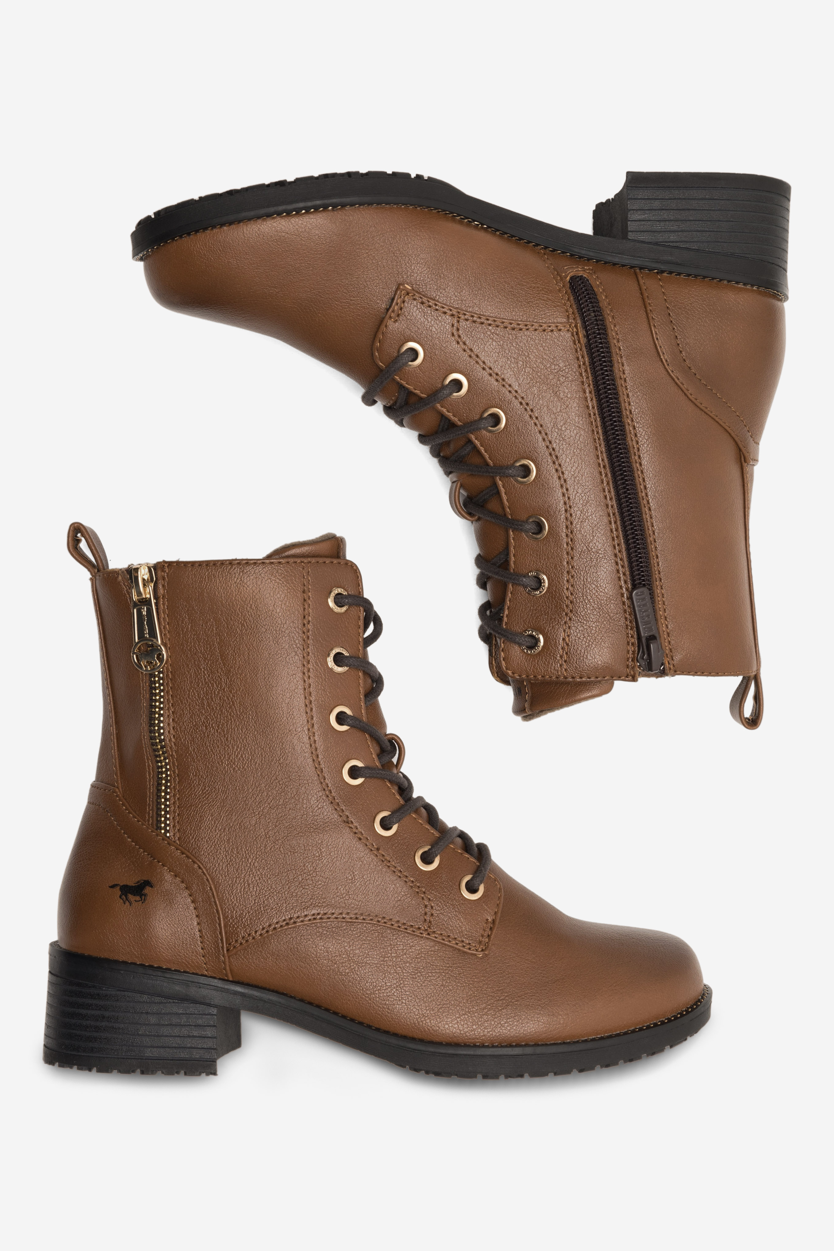 Gležnjarji z vezalkami Rjava