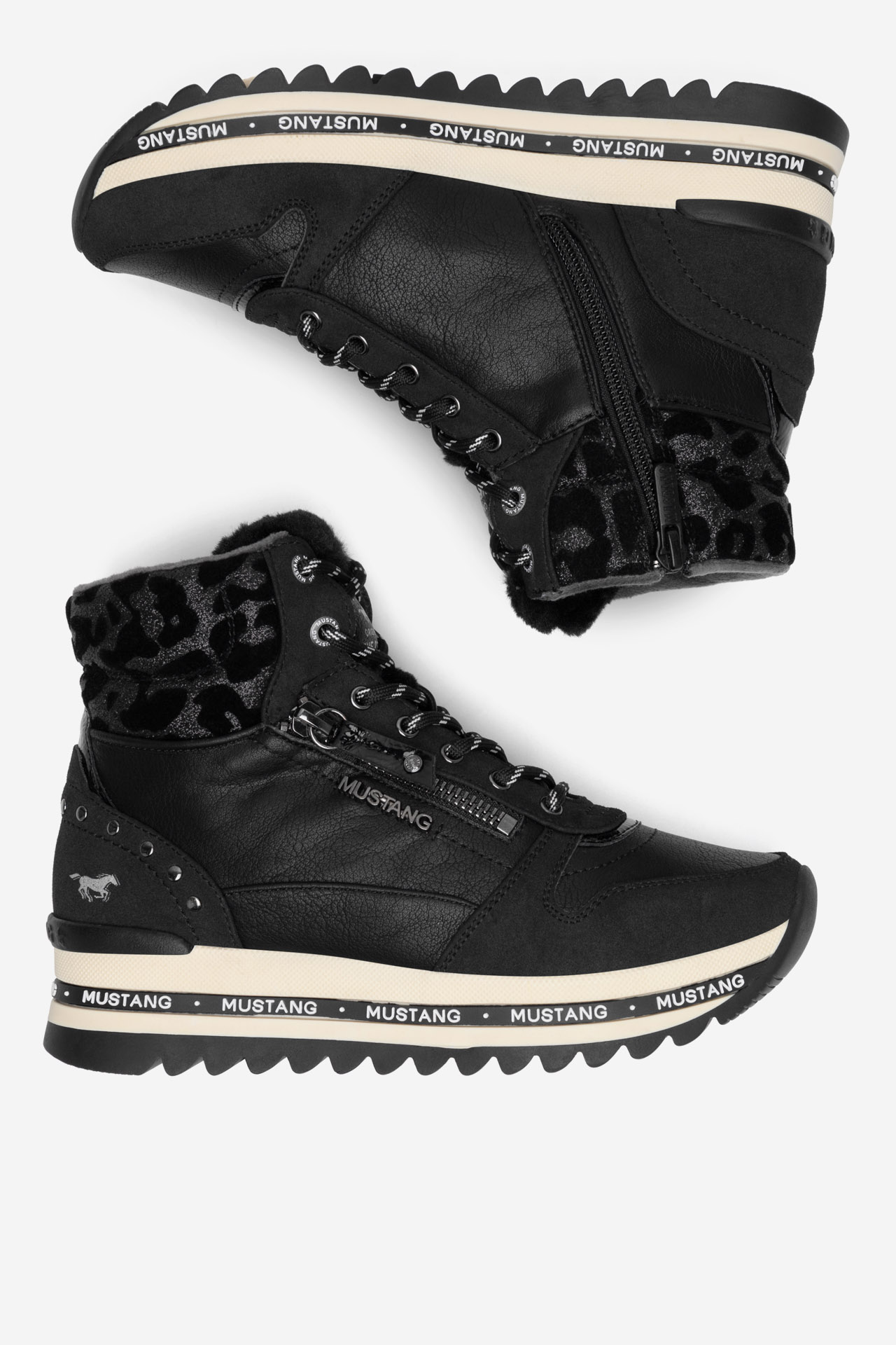 Gležnjarji z vezalkami Črna