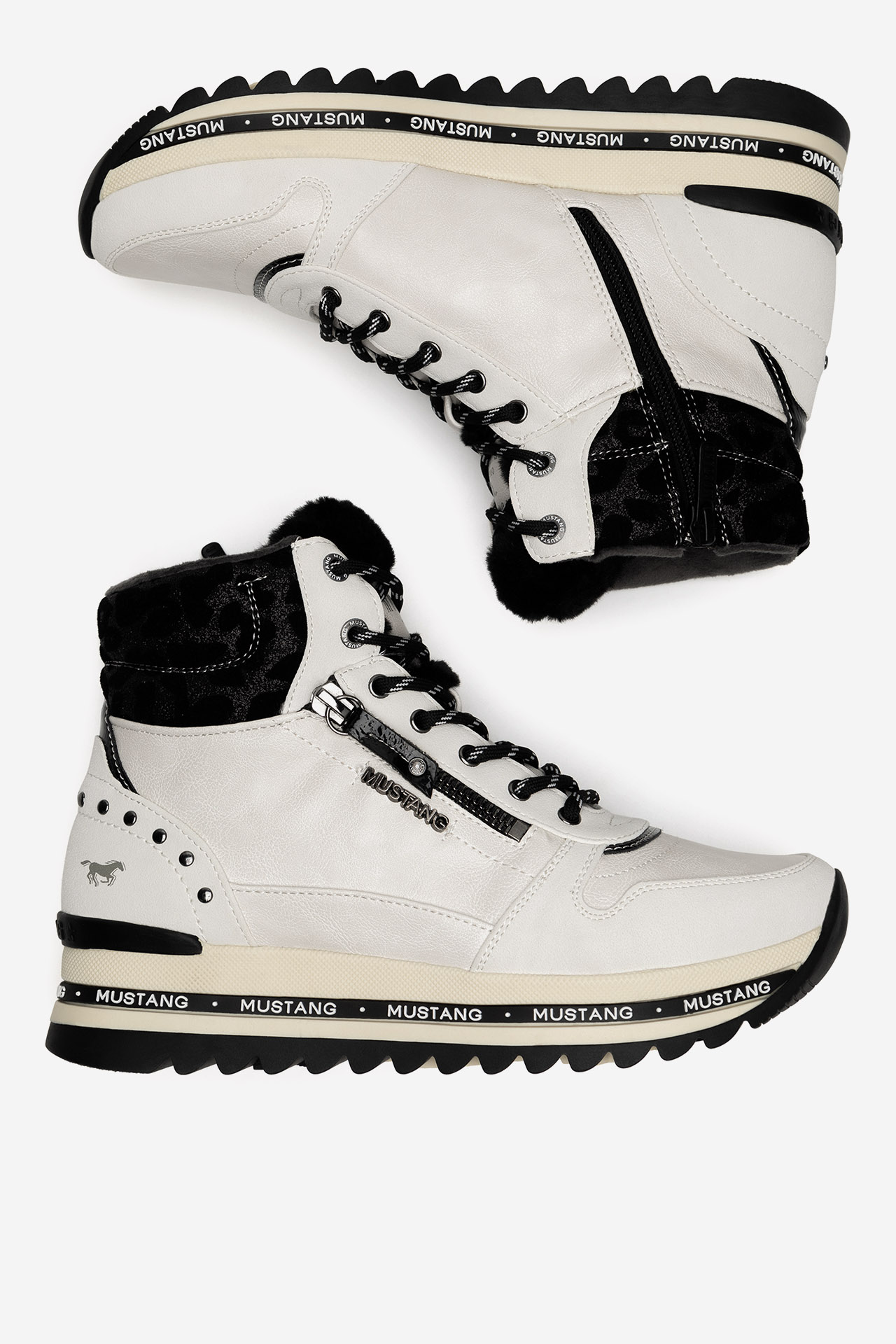 Gležnjarji z vezalkami Bela