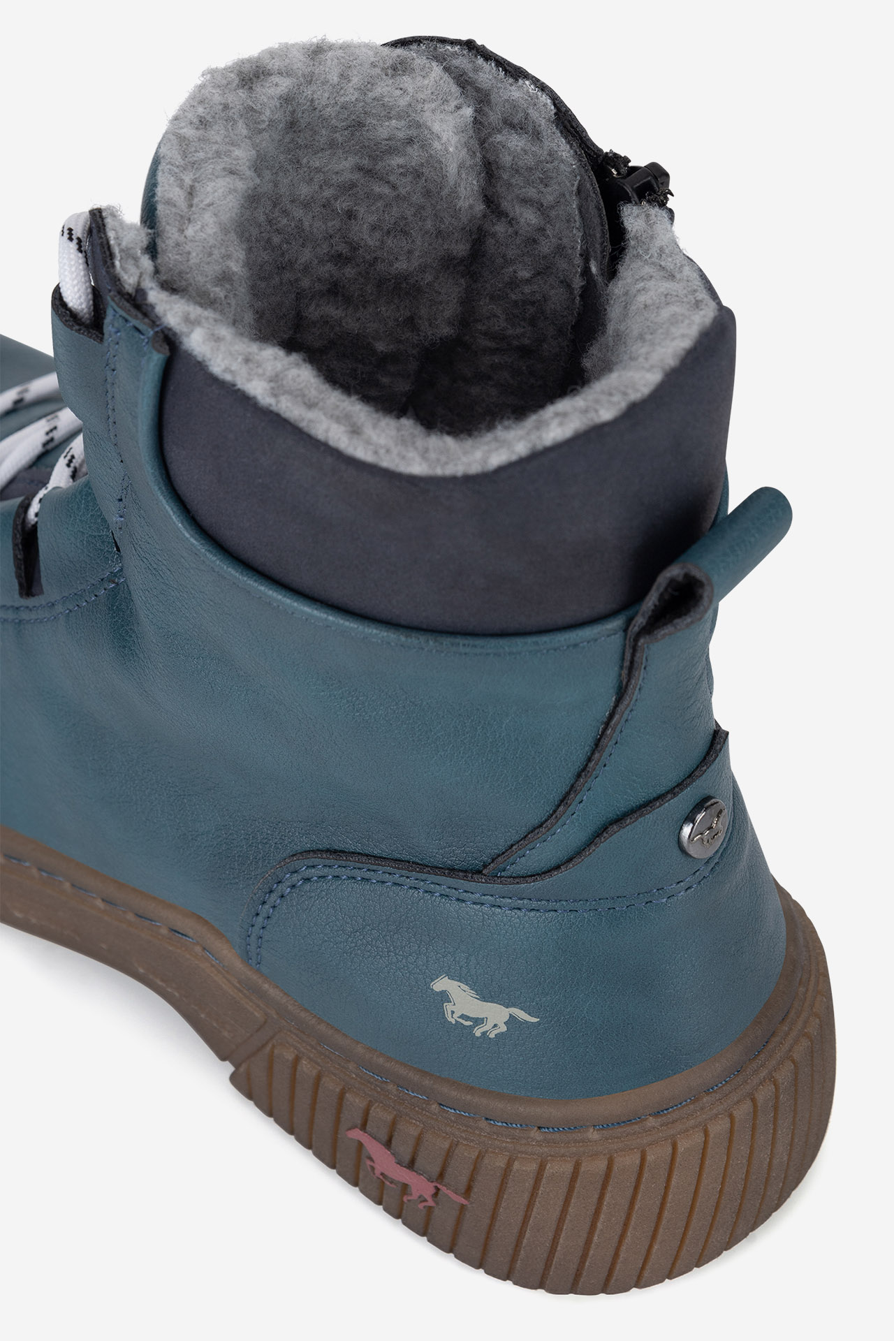 Šněrovací vyšší obuv TYRKYSOVÁ