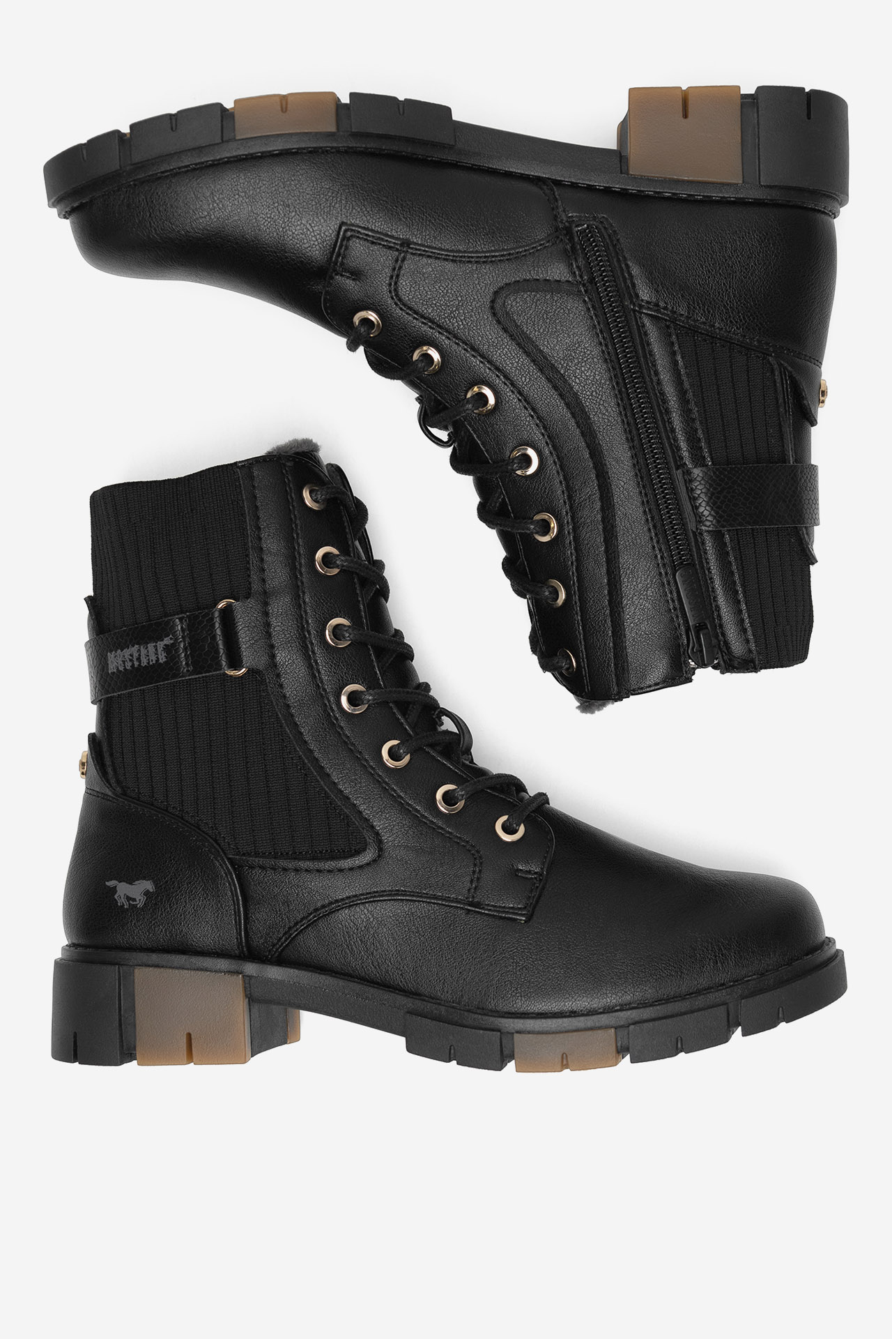 Gležnjarji z vezalkami Črna