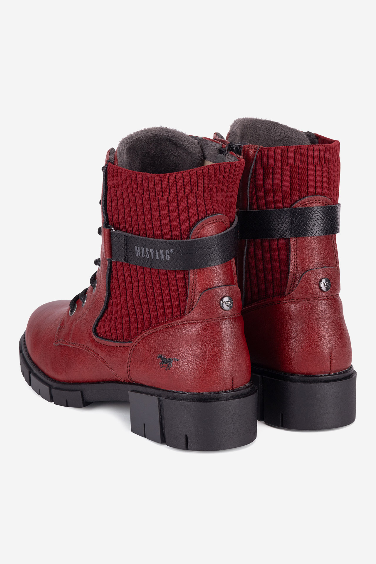 Šněrovací vyšší obuv ČERVENÁ