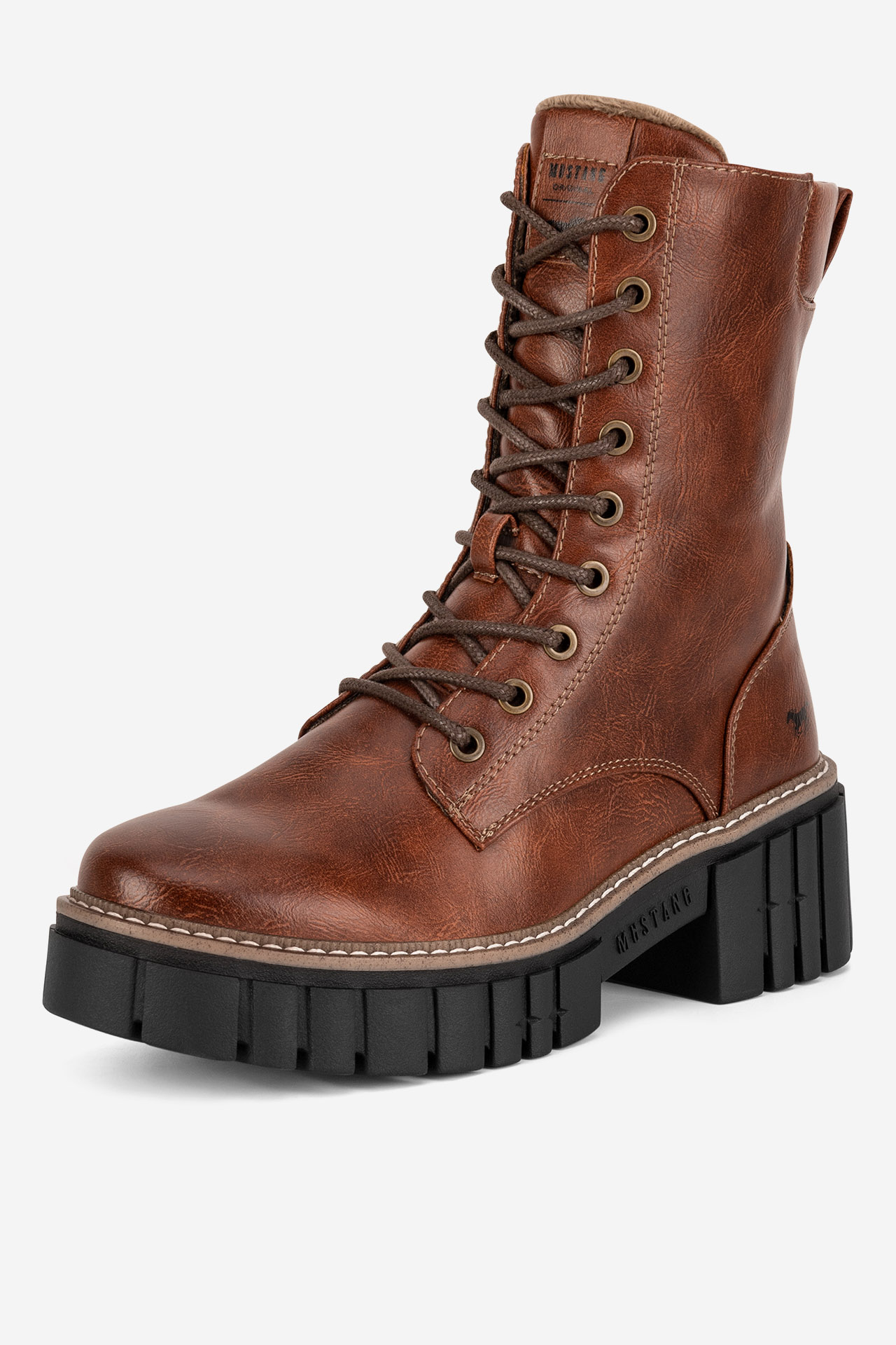 Šněrovací vyšší obuv HNĚDÁ