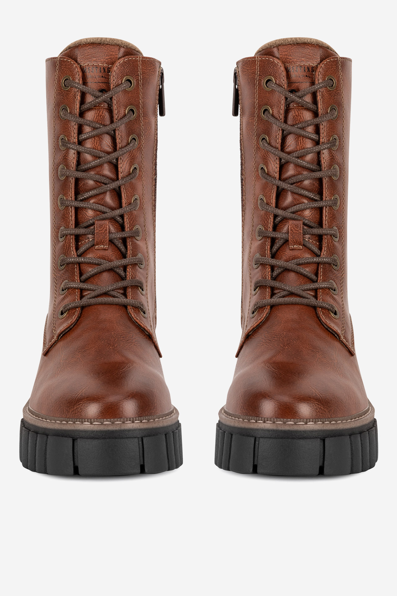 Šněrovací vyšší obuv HNĚDÁ