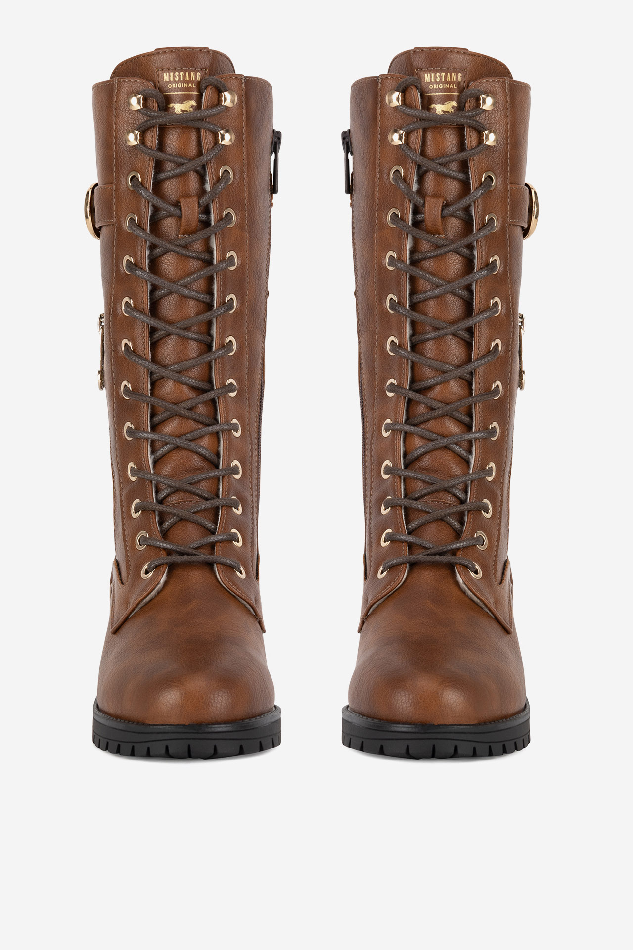 Gležnjarji z vezalkami Rjava