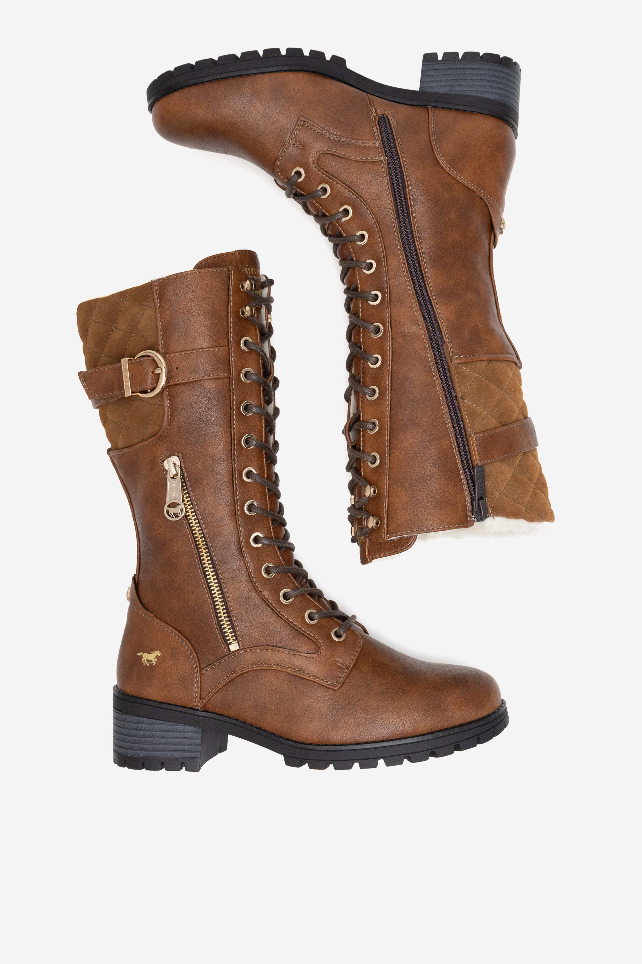 Gležnjarji z vezalkami Rjava