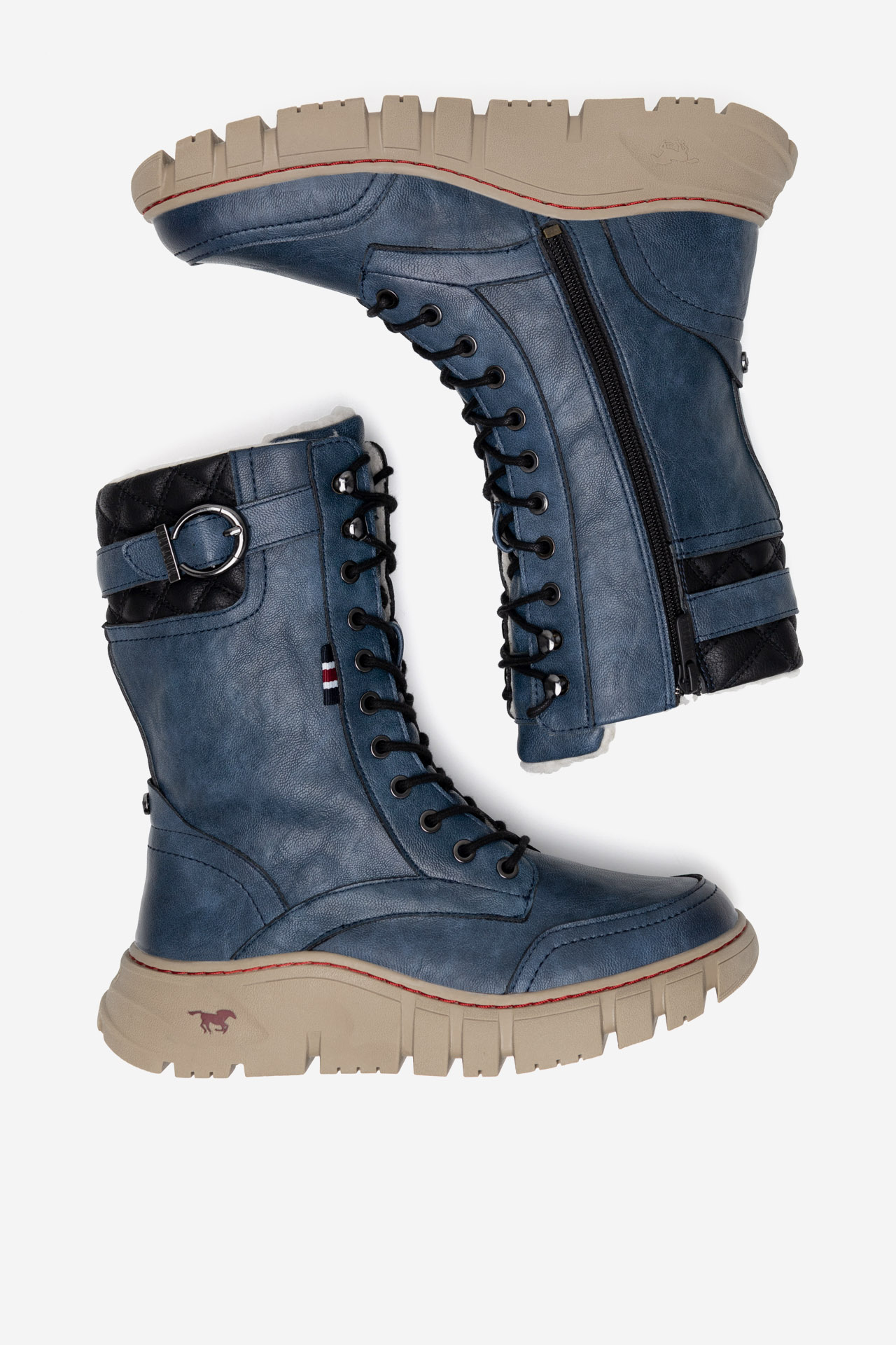 Šněrovací vyšší obuv BLANKYTNĚ MODRÁ