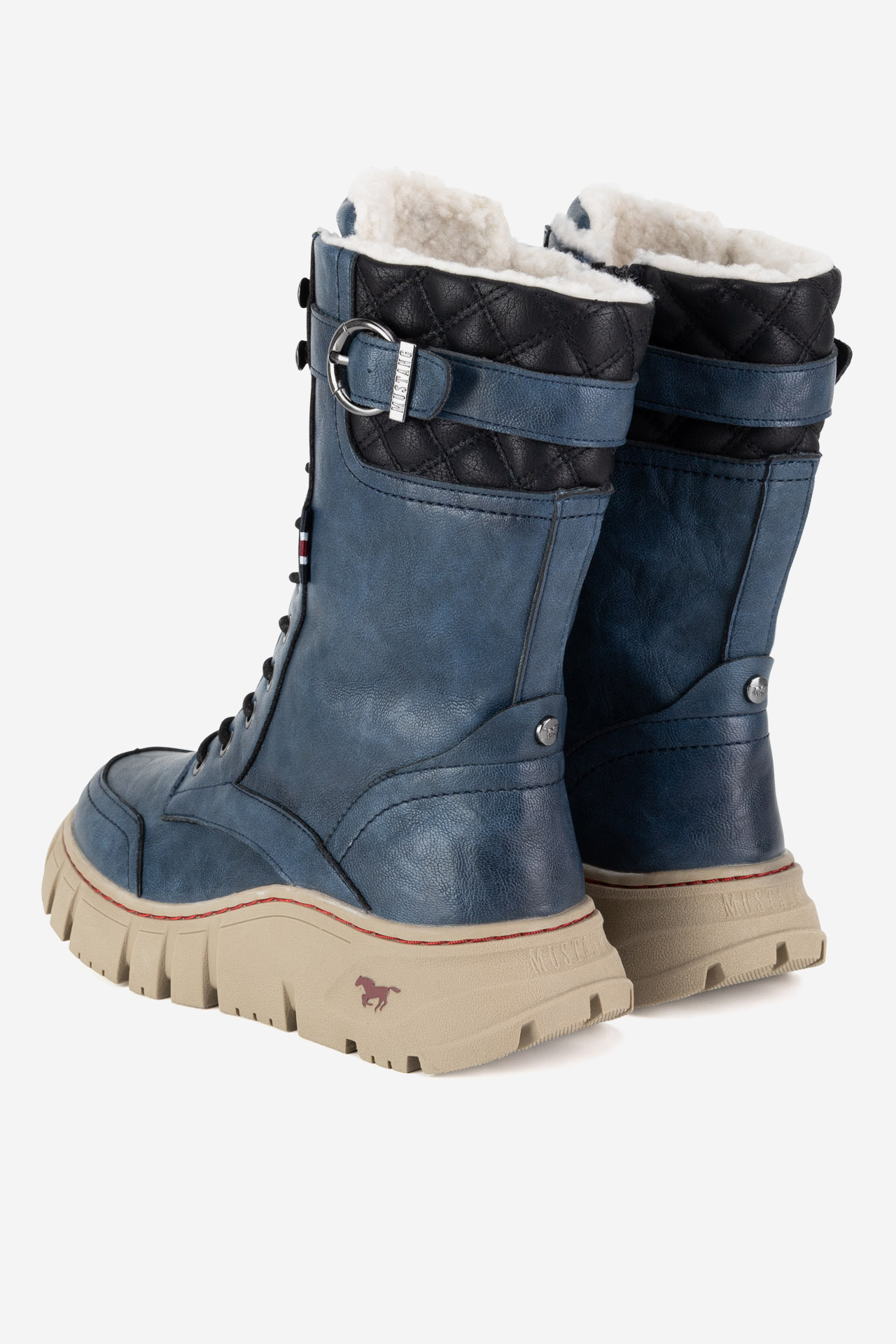 Šněrovací vyšší obuv BLANKYTNĚ MODRÁ