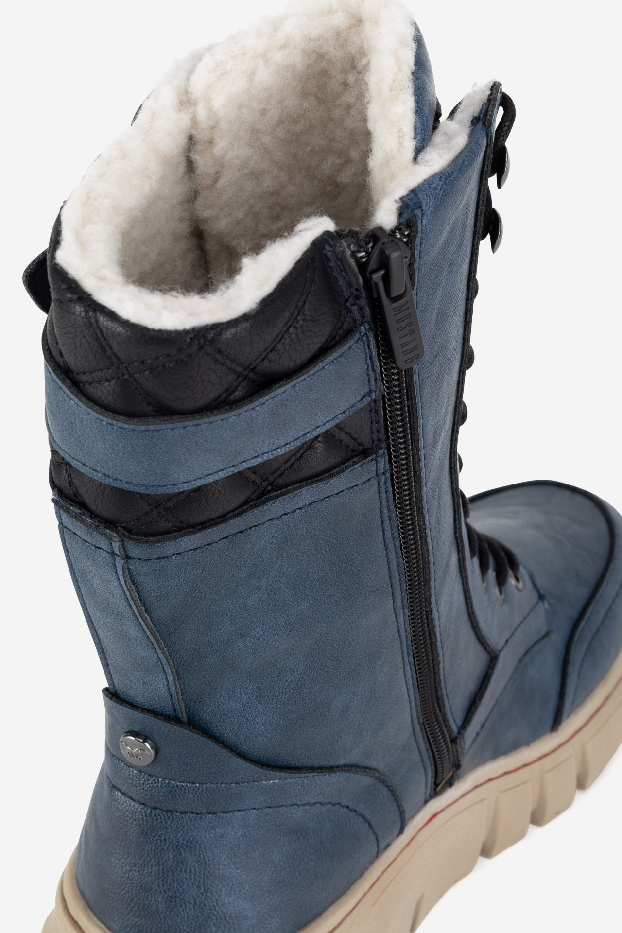 Šněrovací vyšší obuv BLANKYTNĚ MODRÁ