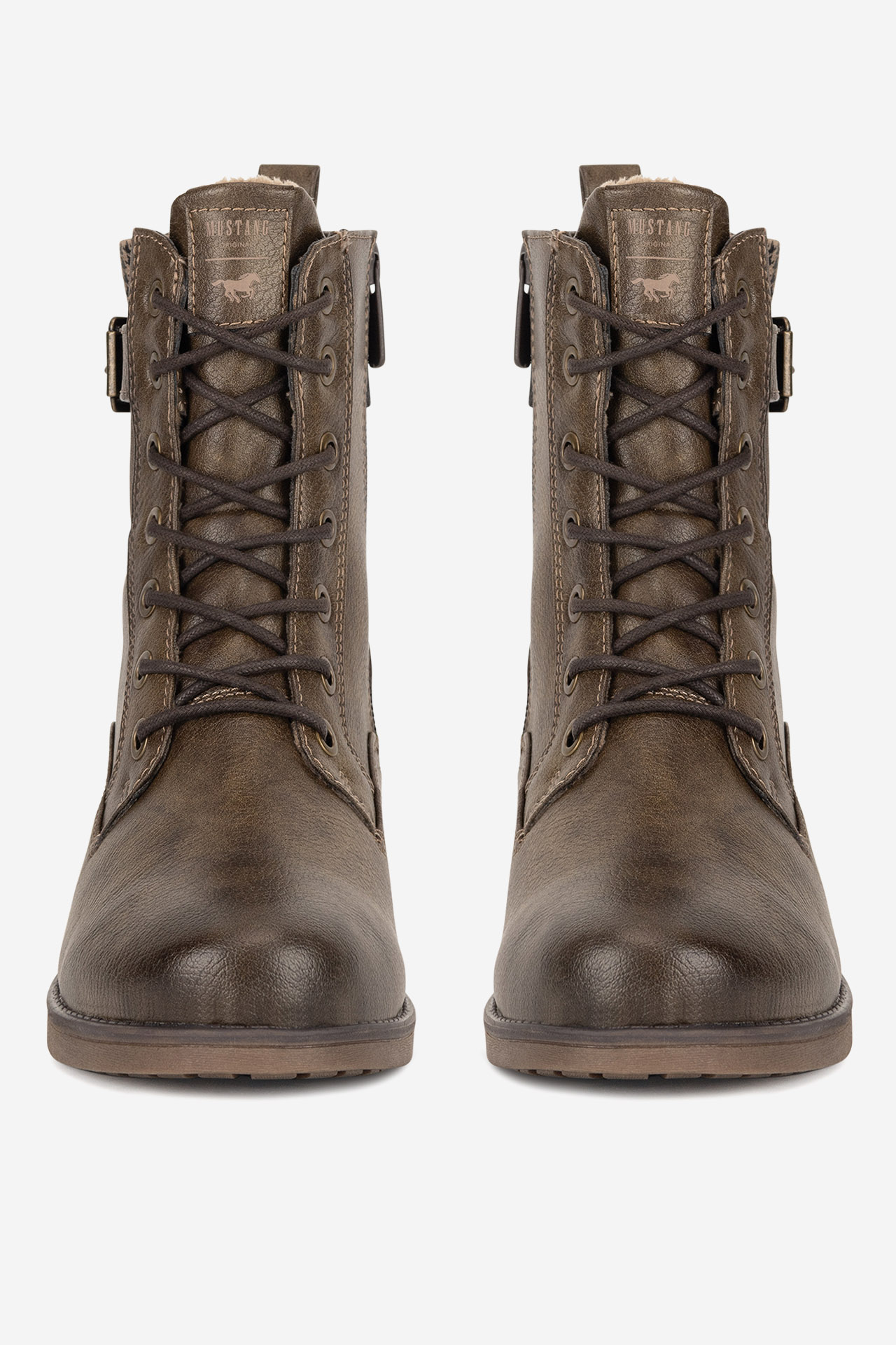 Gležnjarji z vezalkami Čokoladno rjava