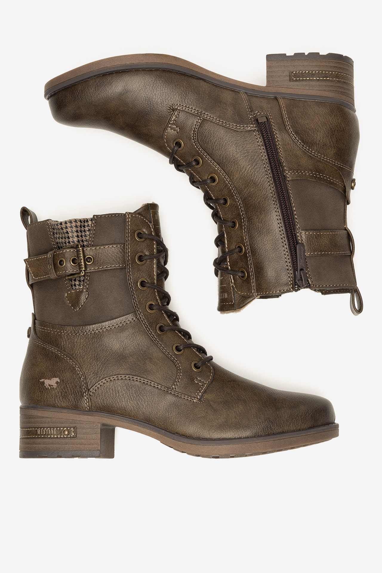 Gležnjarji z vezalkami Čokoladno rjava