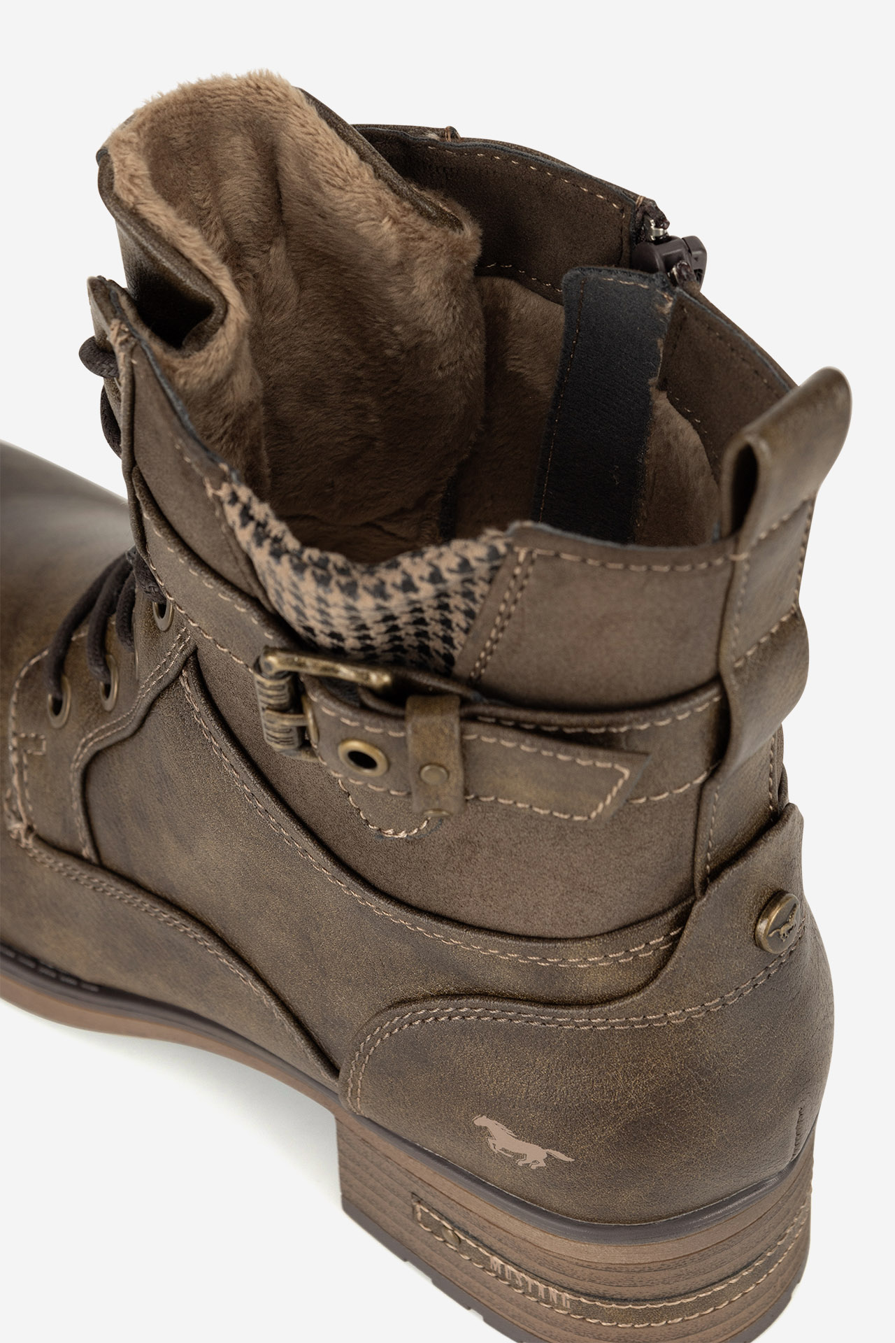 Gležnjarji z vezalkami Čokoladno rjava