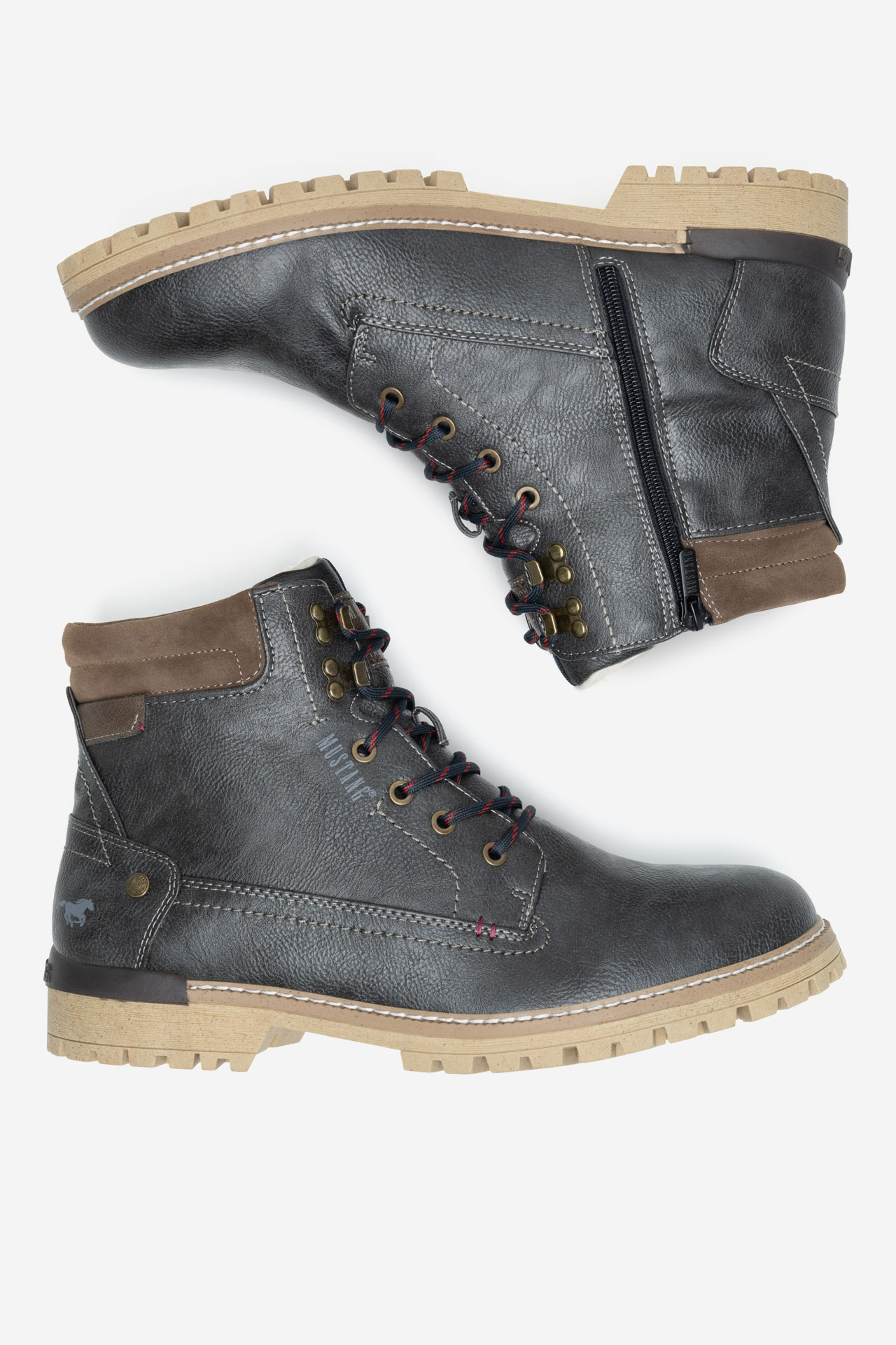 Šněrovací vyšší obuv ŠEDÁ