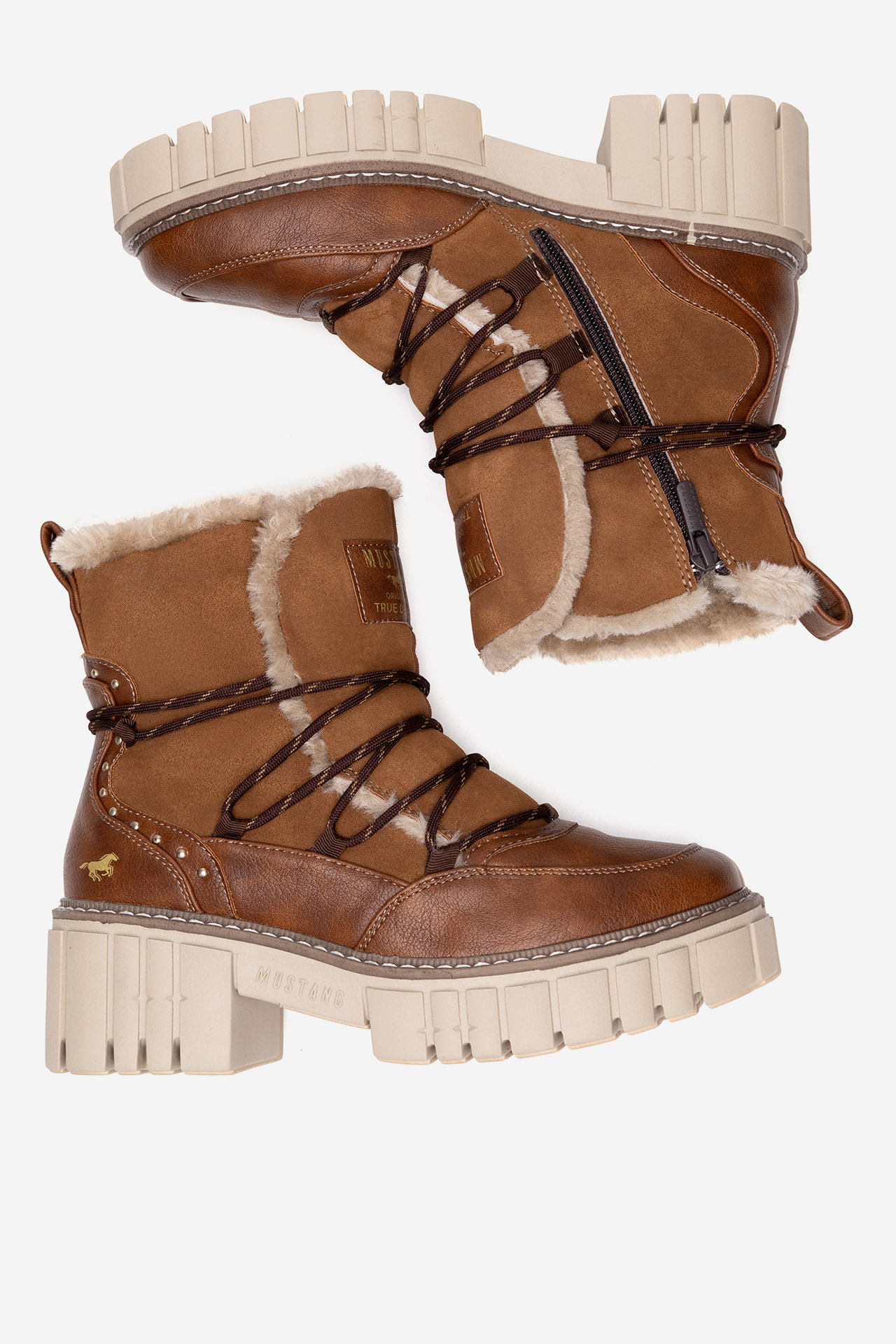 Šněrovací vyšší obuv HNĚDÁ