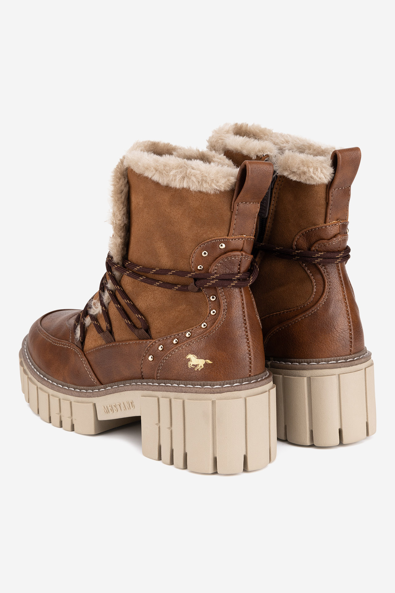 Šněrovací vyšší obuv HNĚDÁ