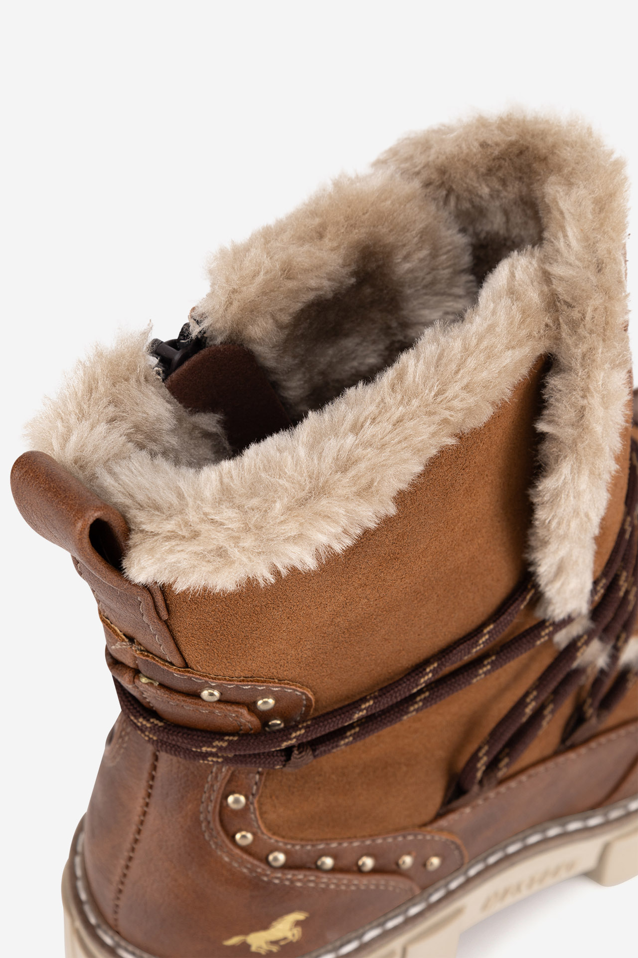 Šněrovací vyšší obuv HNĚDÁ