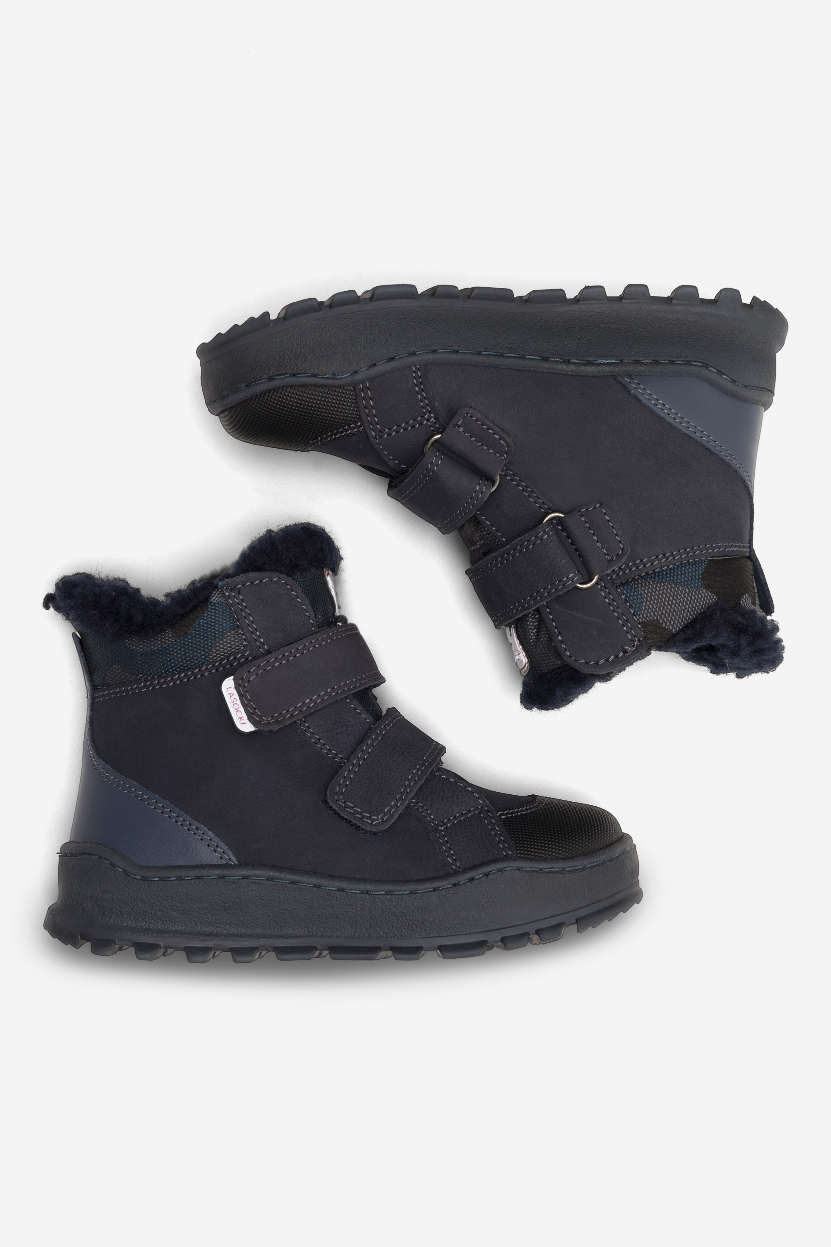 Šněrovací vyšší obuv TMAVĚ MODRÁ