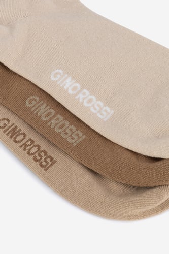 Čarape Gino Rossi 3MB-001-AW24 (3-PACK) Tamno bež