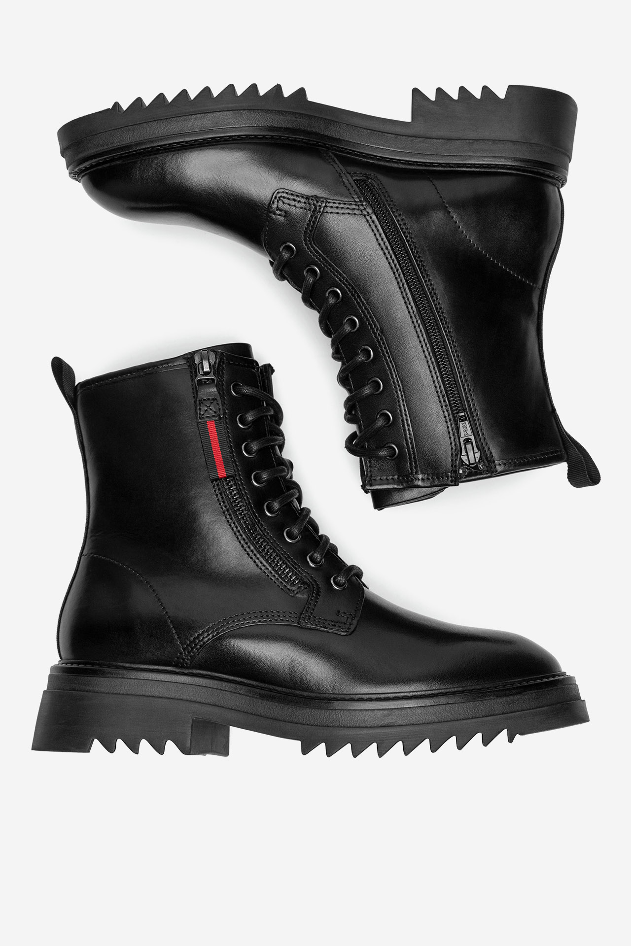 Šněrovací vyšší obuv ČERNÁ